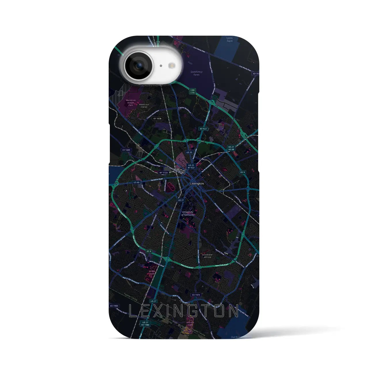 【レキシントン(アメリカ)】地図柄iPhoneケース(バックカバータイプ)