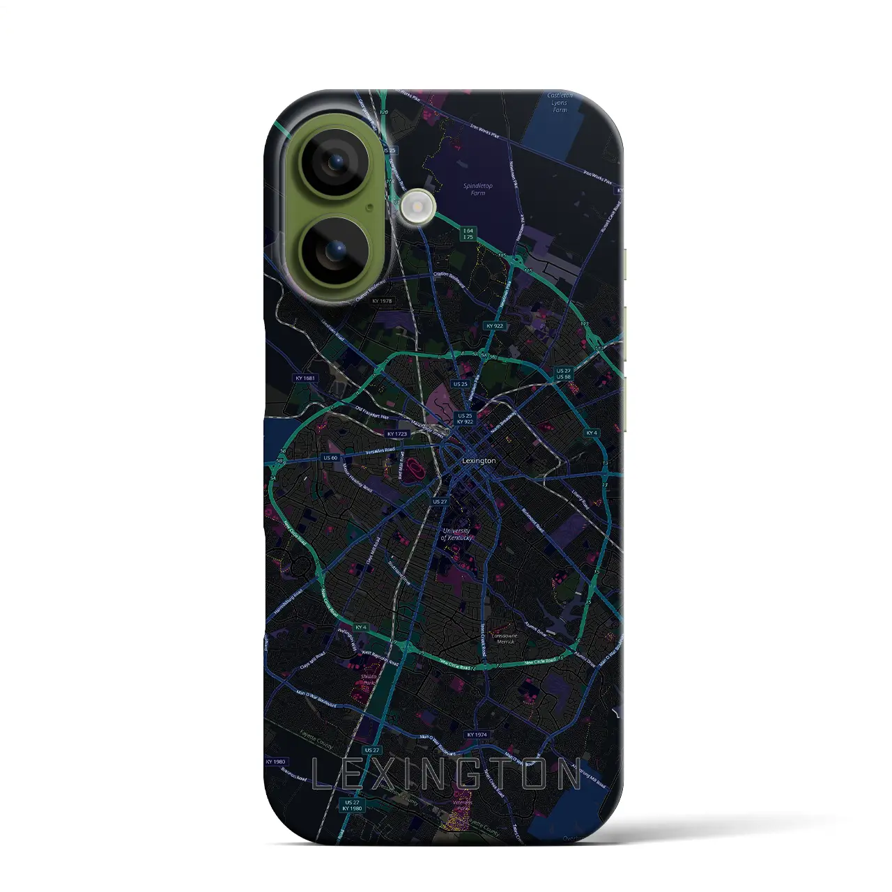 【レキシントン(アメリカ)】地図柄iPhoneケース(バックカバータイプ)