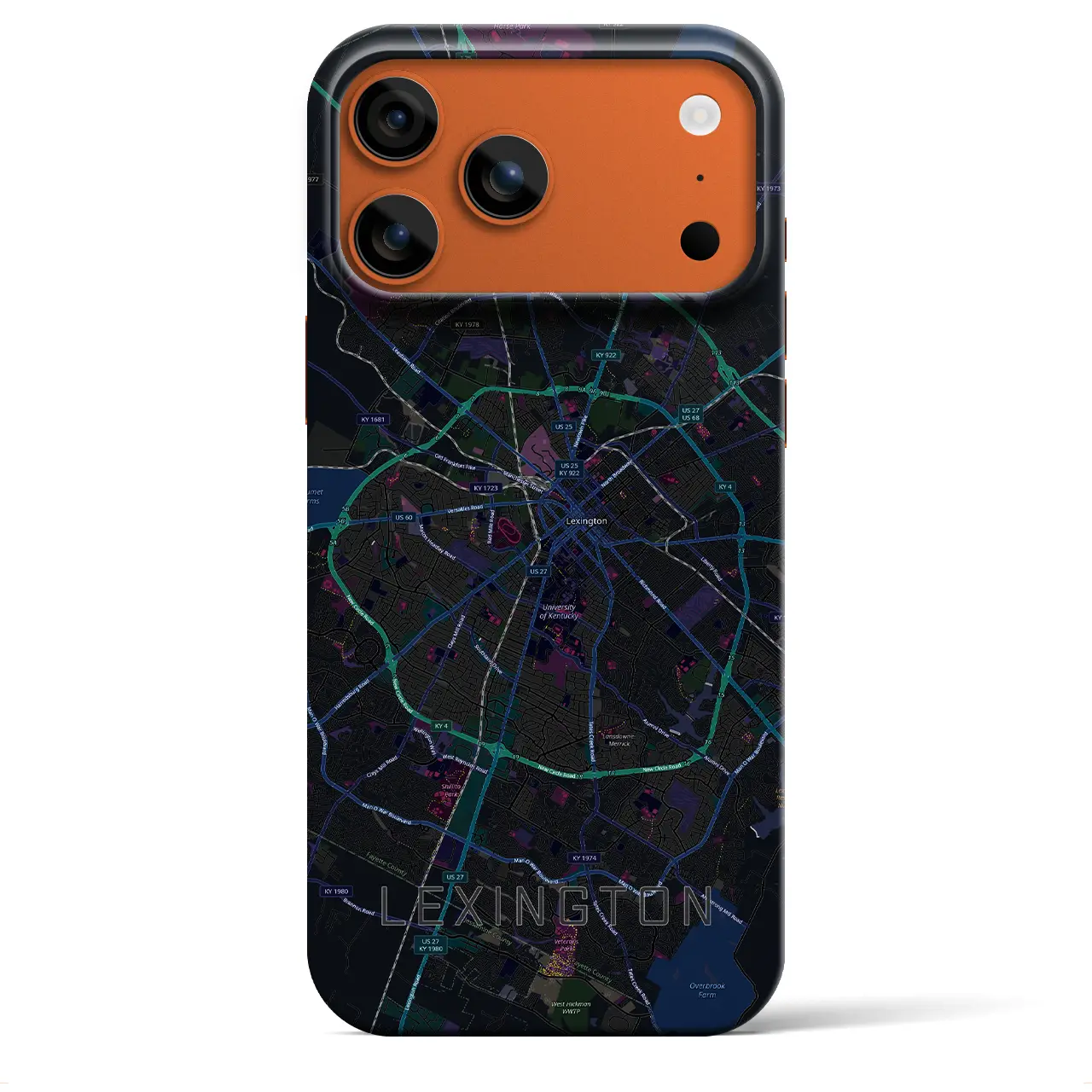 【レキシントン(アメリカ)】地図柄iPhoneケース(バックカバータイプ)