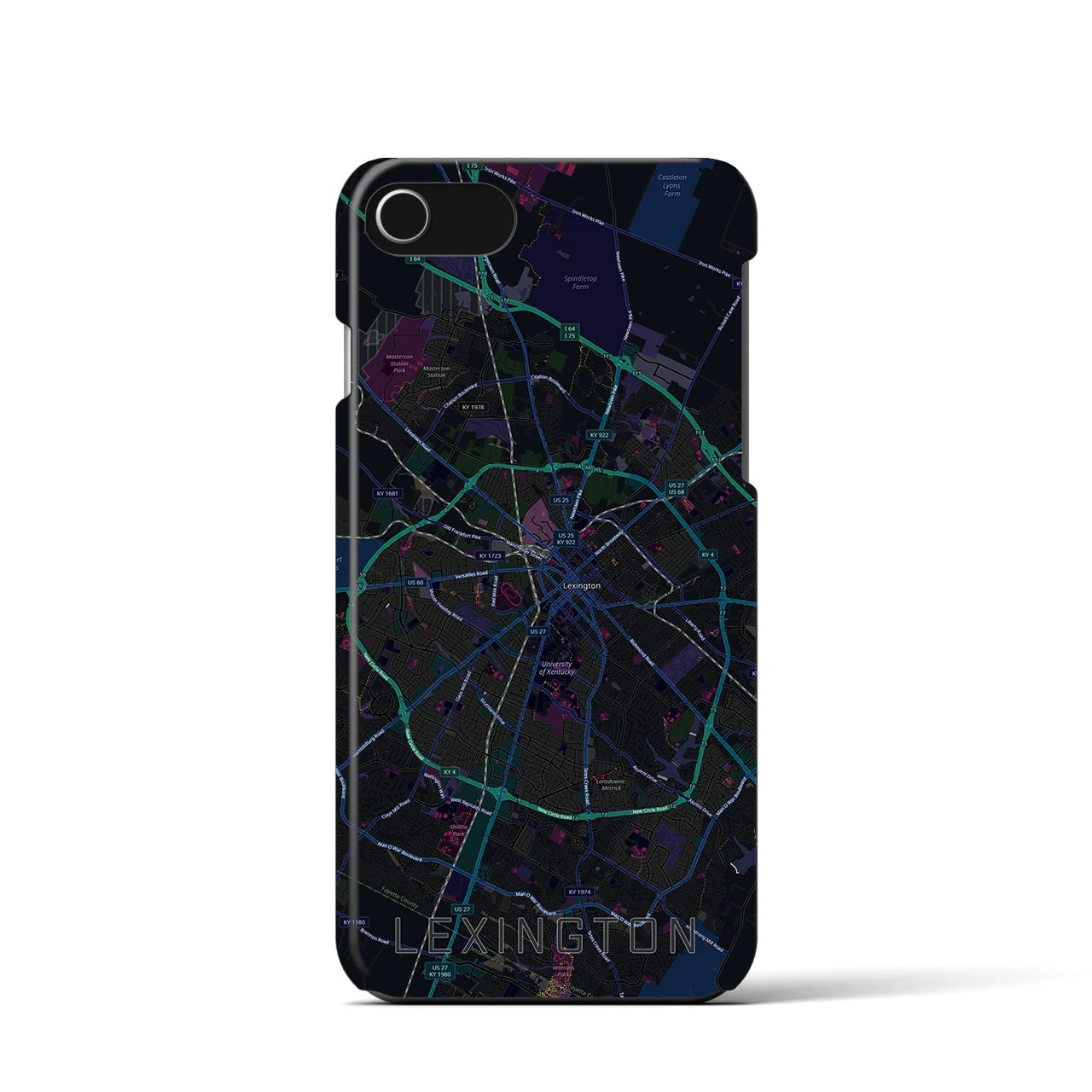 【レキシントン(アメリカ)】地図柄iPhoneケース(バックカバータイプ)