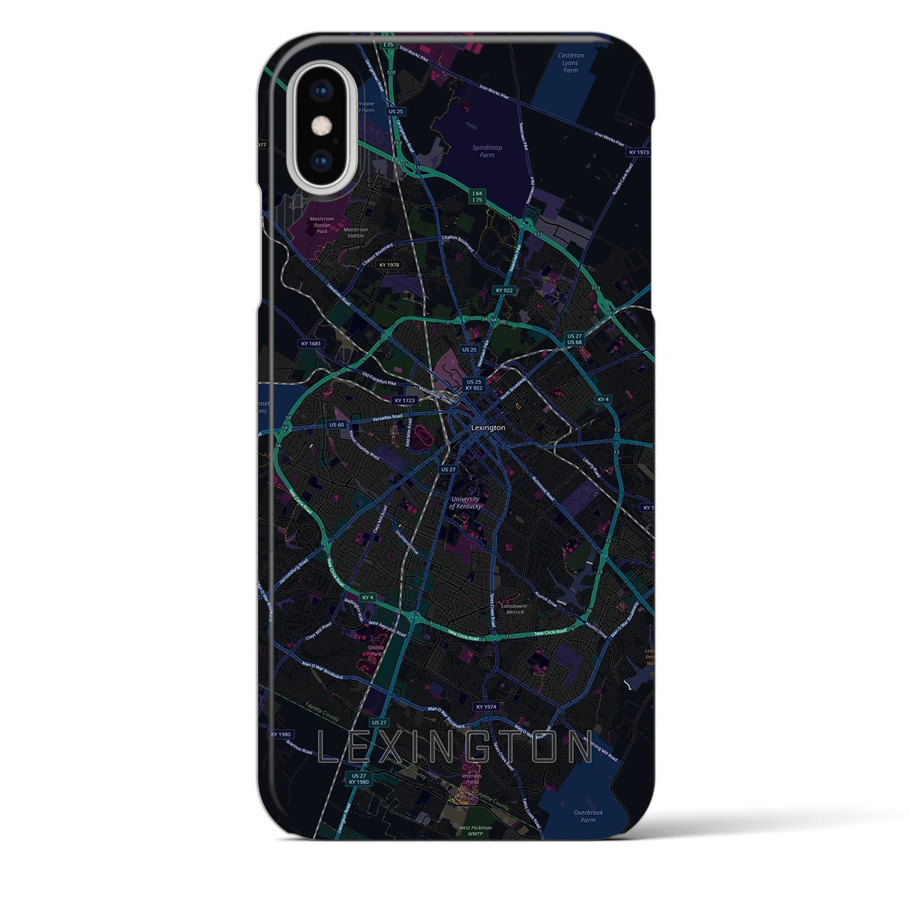 【レキシントン(アメリカ)】地図柄iPhoneケース(バックカバータイプ)