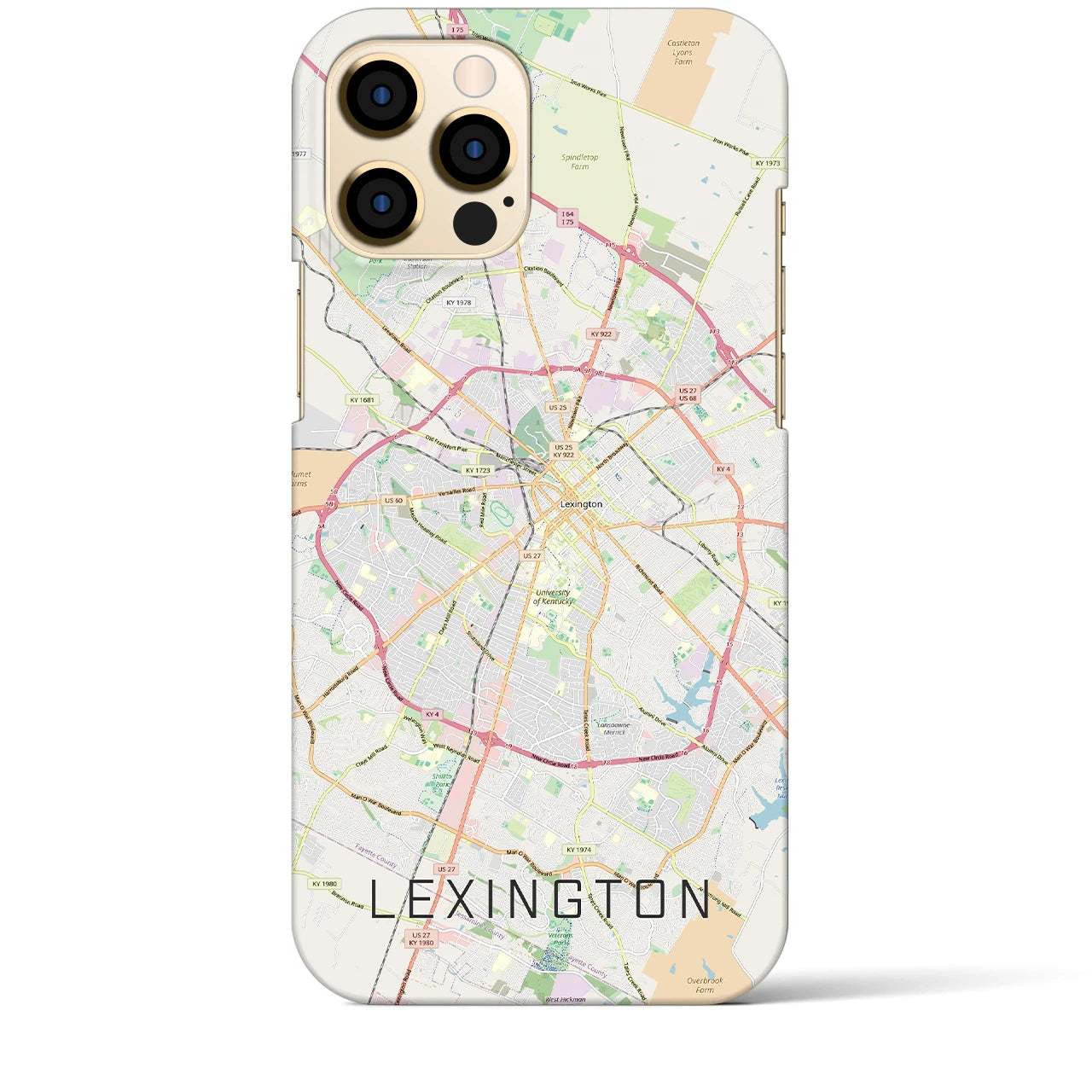 【レキシントン(アメリカ)】地図柄iPhoneケース(バックカバータイプ)