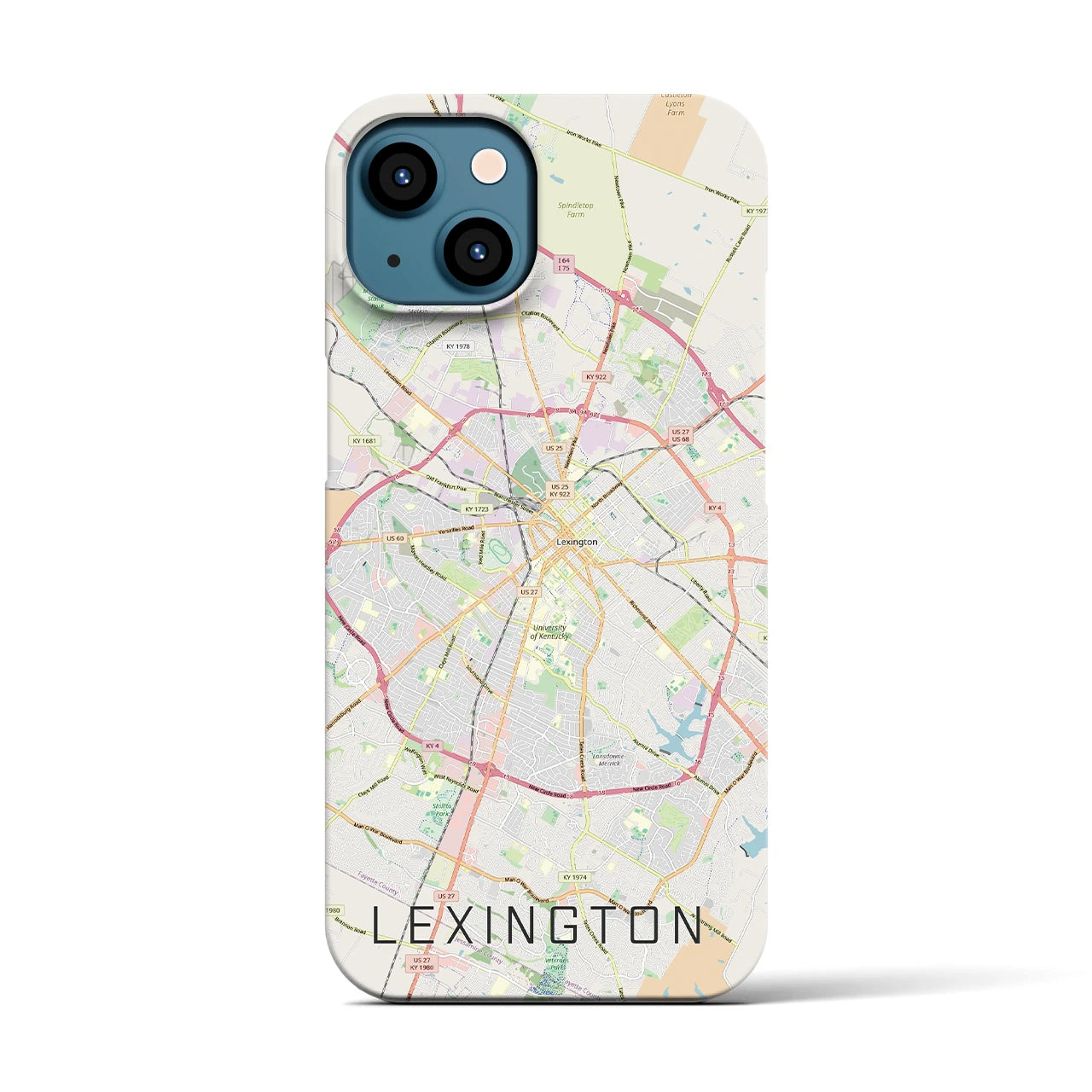 【レキシントン(アメリカ)】地図柄iPhoneケース(バックカバータイプ)