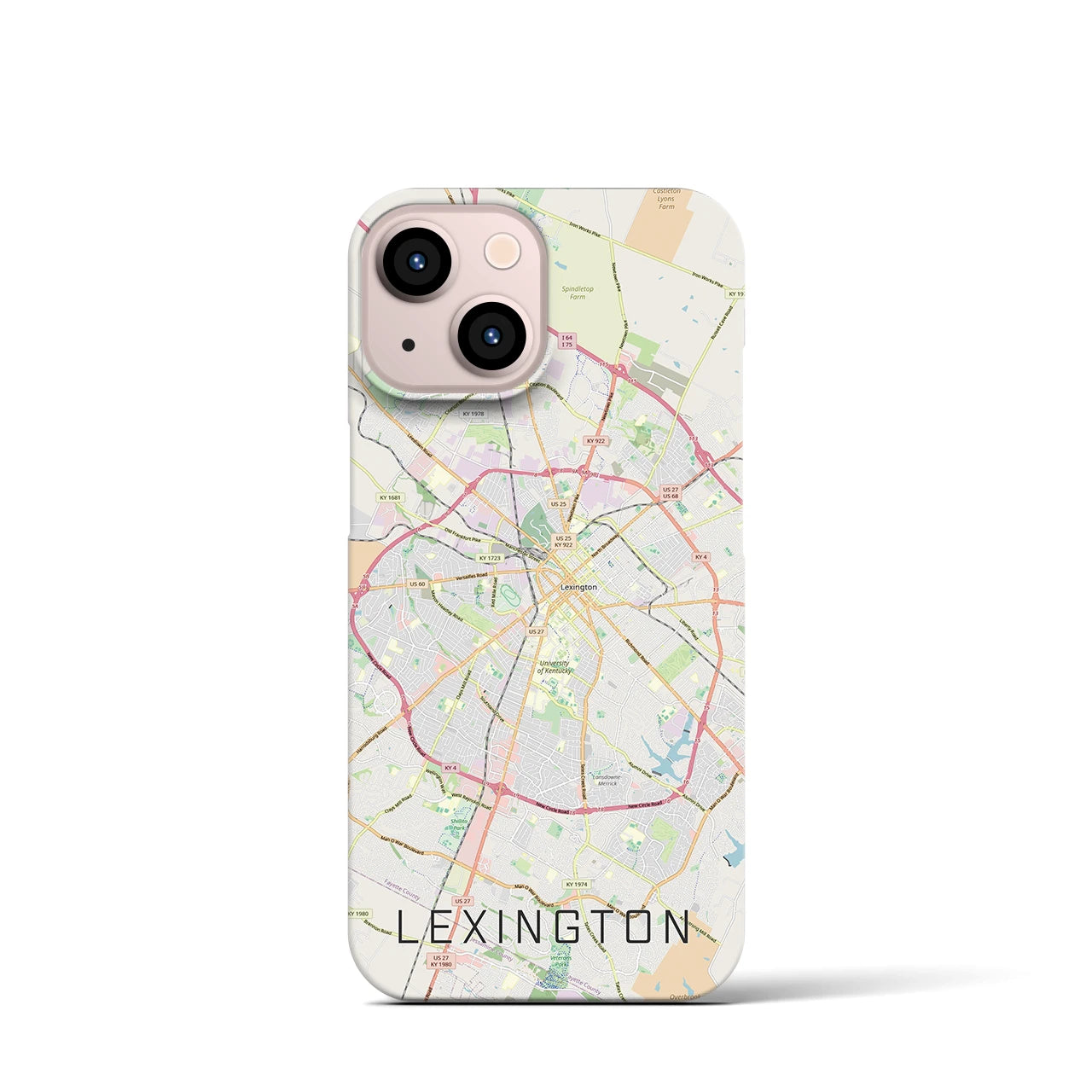 【レキシントン(アメリカ)】地図柄iPhoneケース(バックカバータイプ)