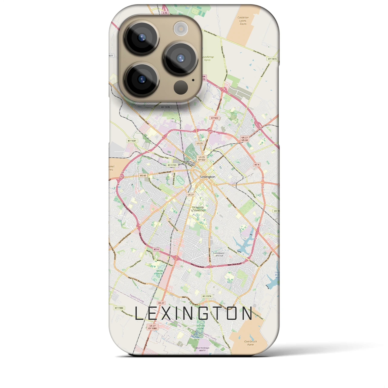 【レキシントン(アメリカ)】地図柄iPhoneケース(バックカバータイプ)