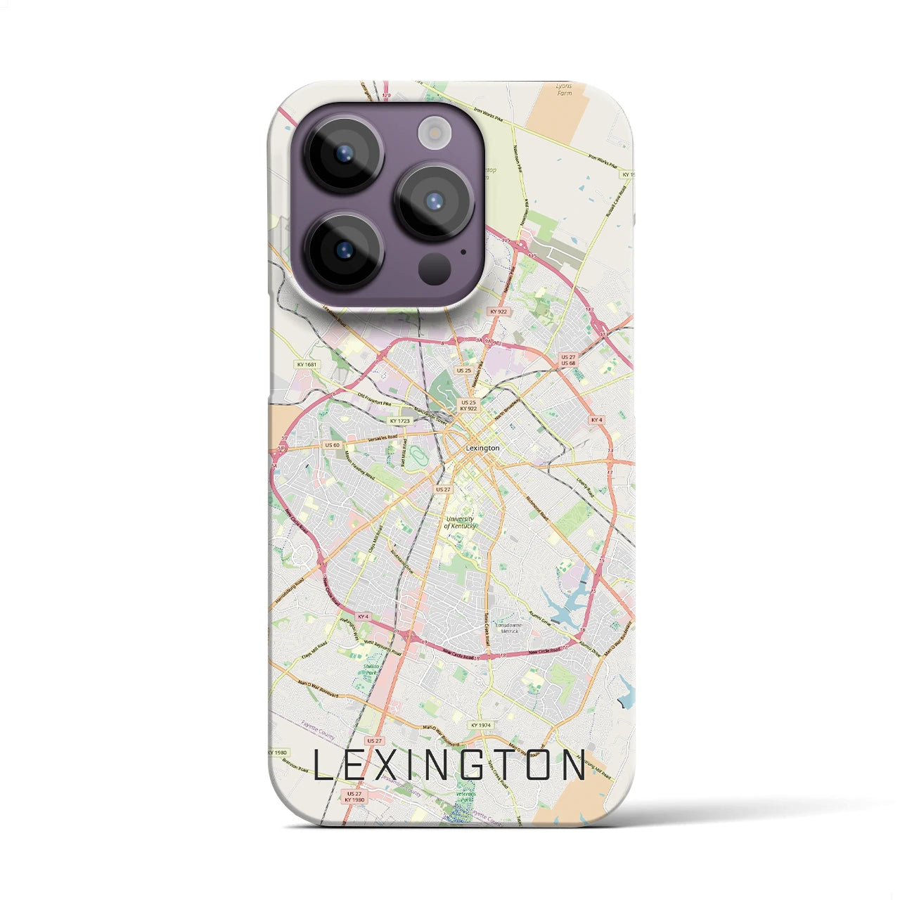【レキシントン(アメリカ)】地図柄iPhoneケース(バックカバータイプ)