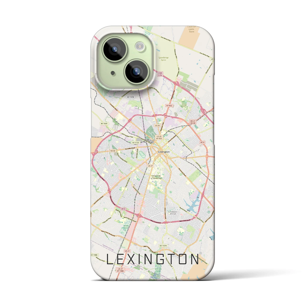 【レキシントン(アメリカ)】地図柄iPhoneケース(バックカバータイプ)