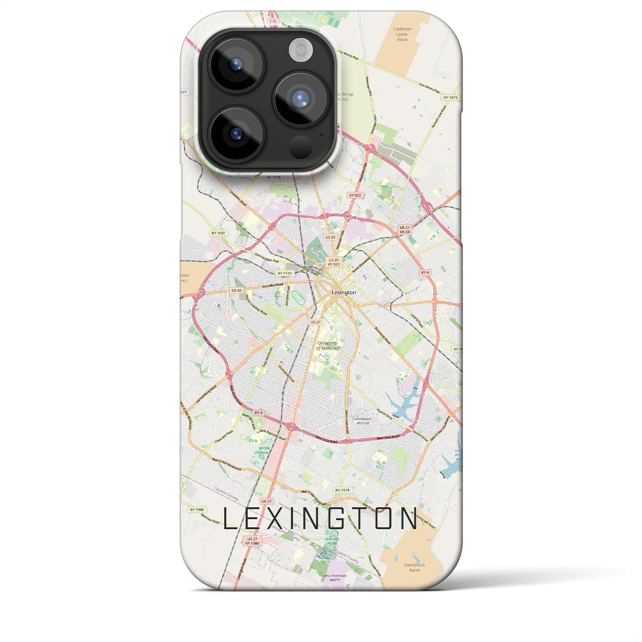 【レキシントン(アメリカ)】地図柄iPhoneケース(バックカバータイプ)