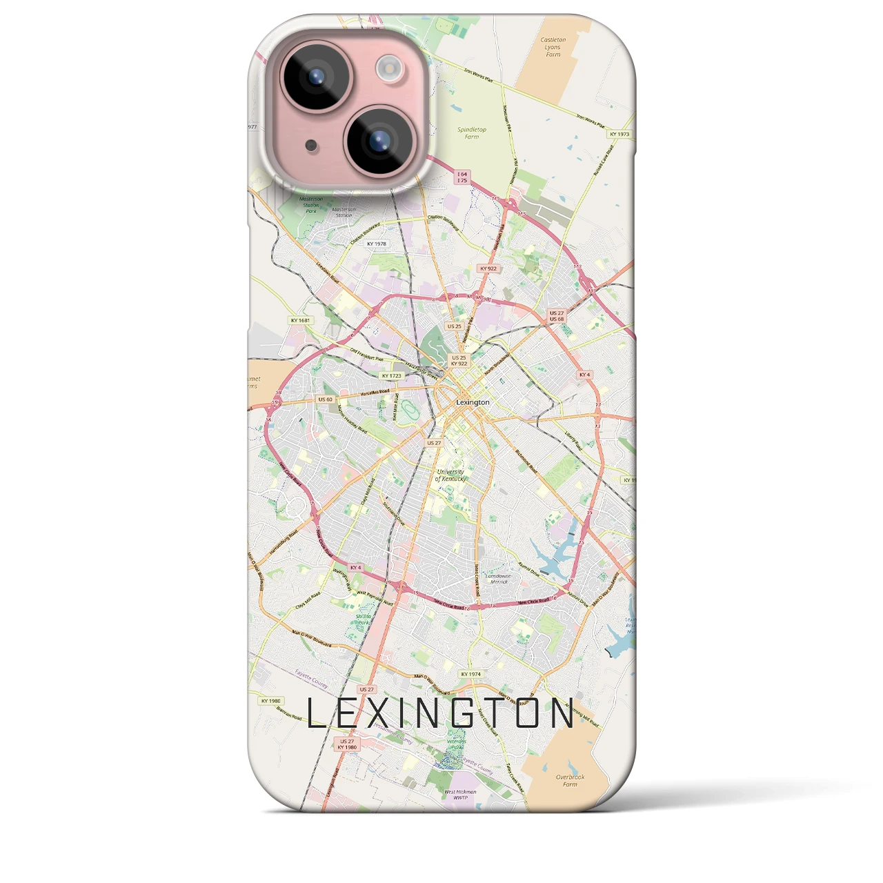 【レキシントン(アメリカ)】地図柄iPhoneケース(バックカバータイプ)