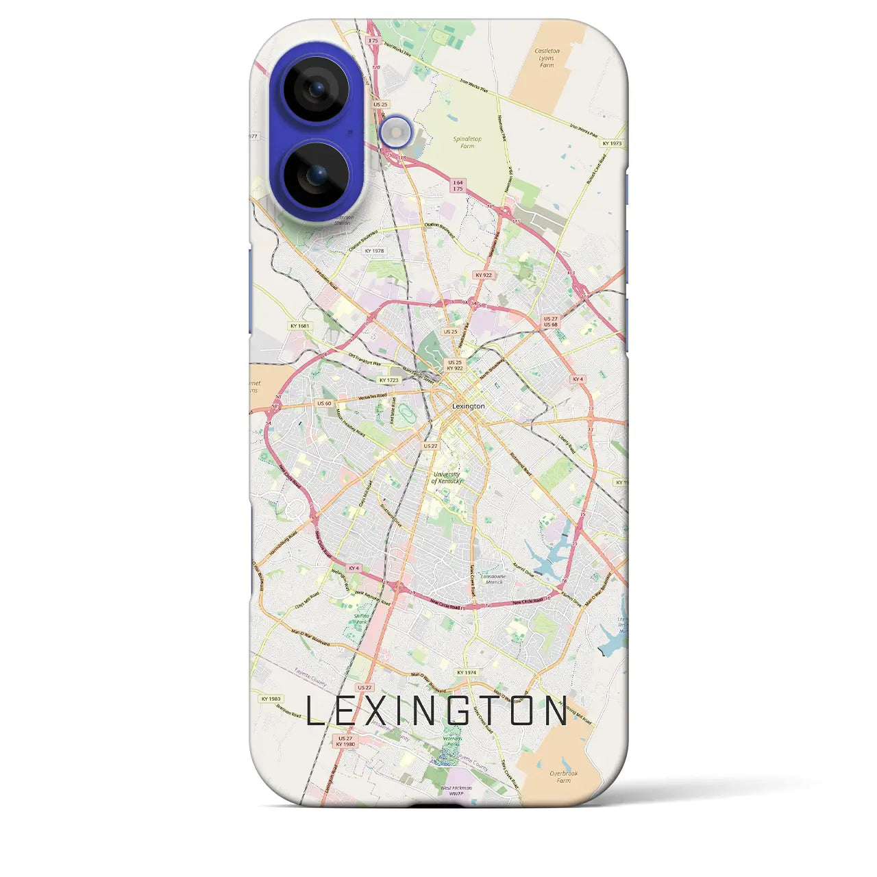 【レキシントン(アメリカ)】地図柄iPhoneケース(バックカバータイプ)