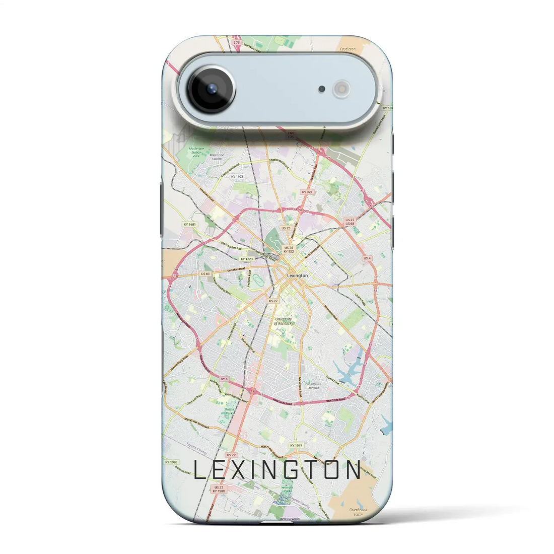 【レキシントン(アメリカ)】地図柄iPhoneケース(バックカバータイプ)ナチュラル・iPhone 17 Pro Max 用