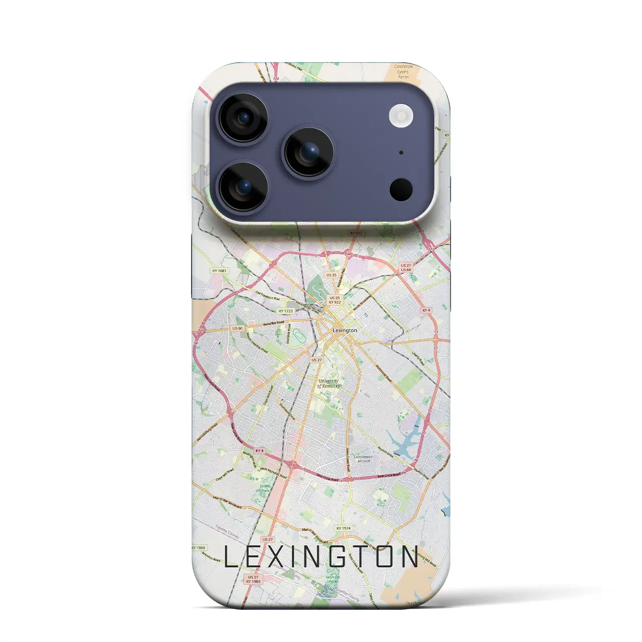 【レキシントン(アメリカ)】地図柄iPhoneケース(バックカバータイプ)ブラック・iPhone 17 Pro Max 用