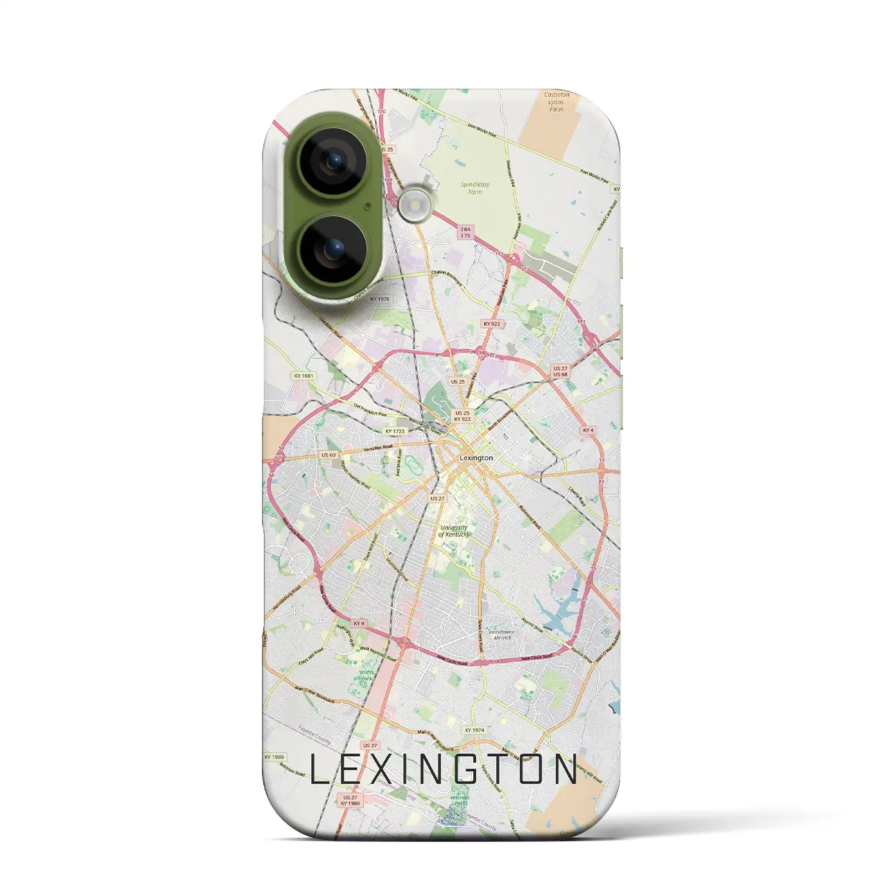 【レキシントン(アメリカ)】地図柄iPhoneケース(バックカバータイプ)ナチュラル・iPhone 17 Pro Max 用