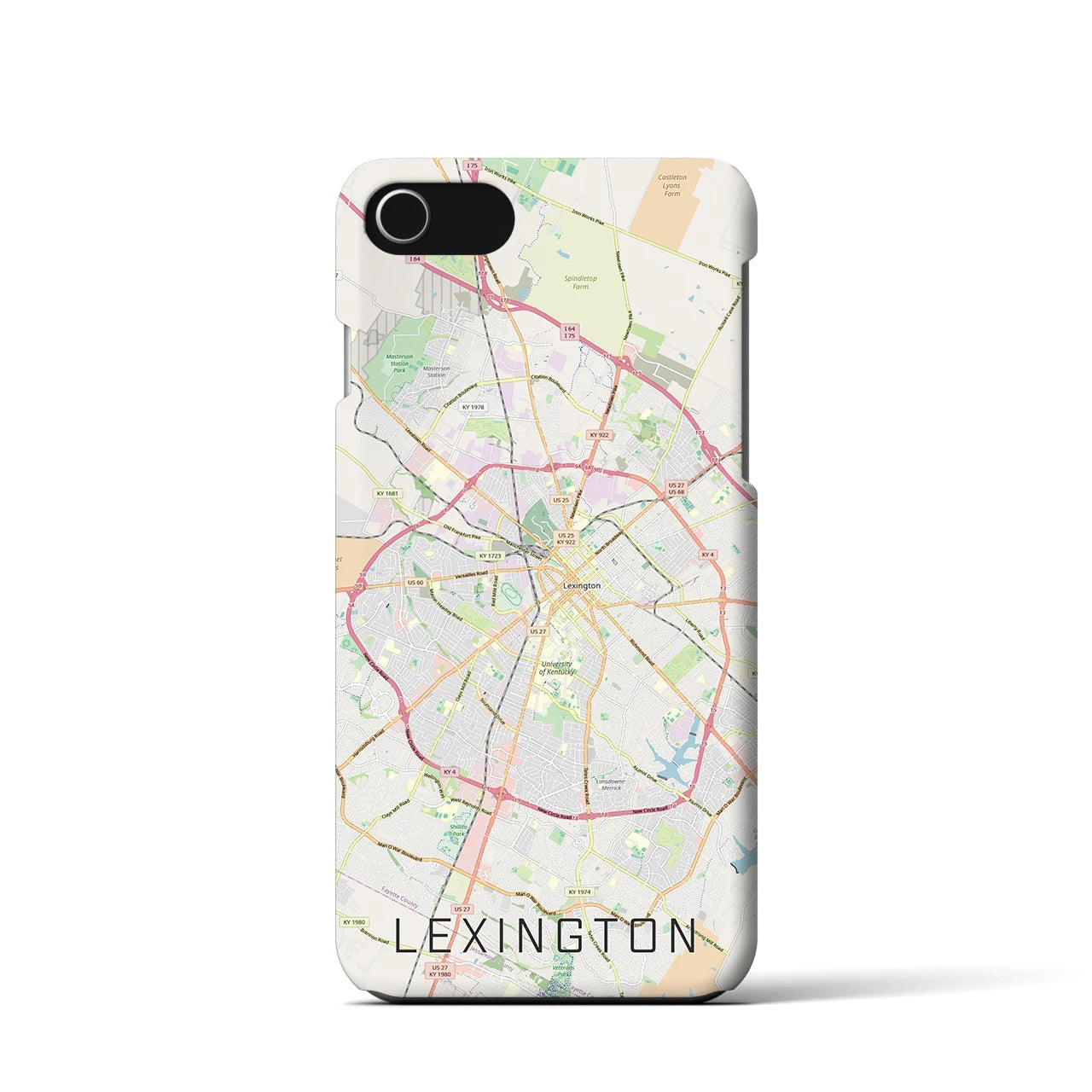 【レキシントン(アメリカ)】地図柄iPhoneケース(バックカバータイプ)