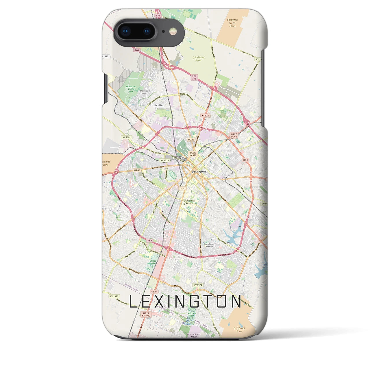 【レキシントン(アメリカ)】地図柄iPhoneケース(バックカバータイプ)