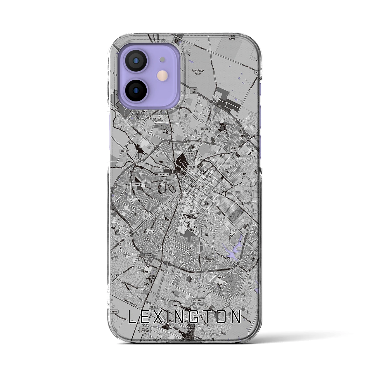 【レキシントン(アメリカ)】地図柄iPhoneケース(クリアタイプ)