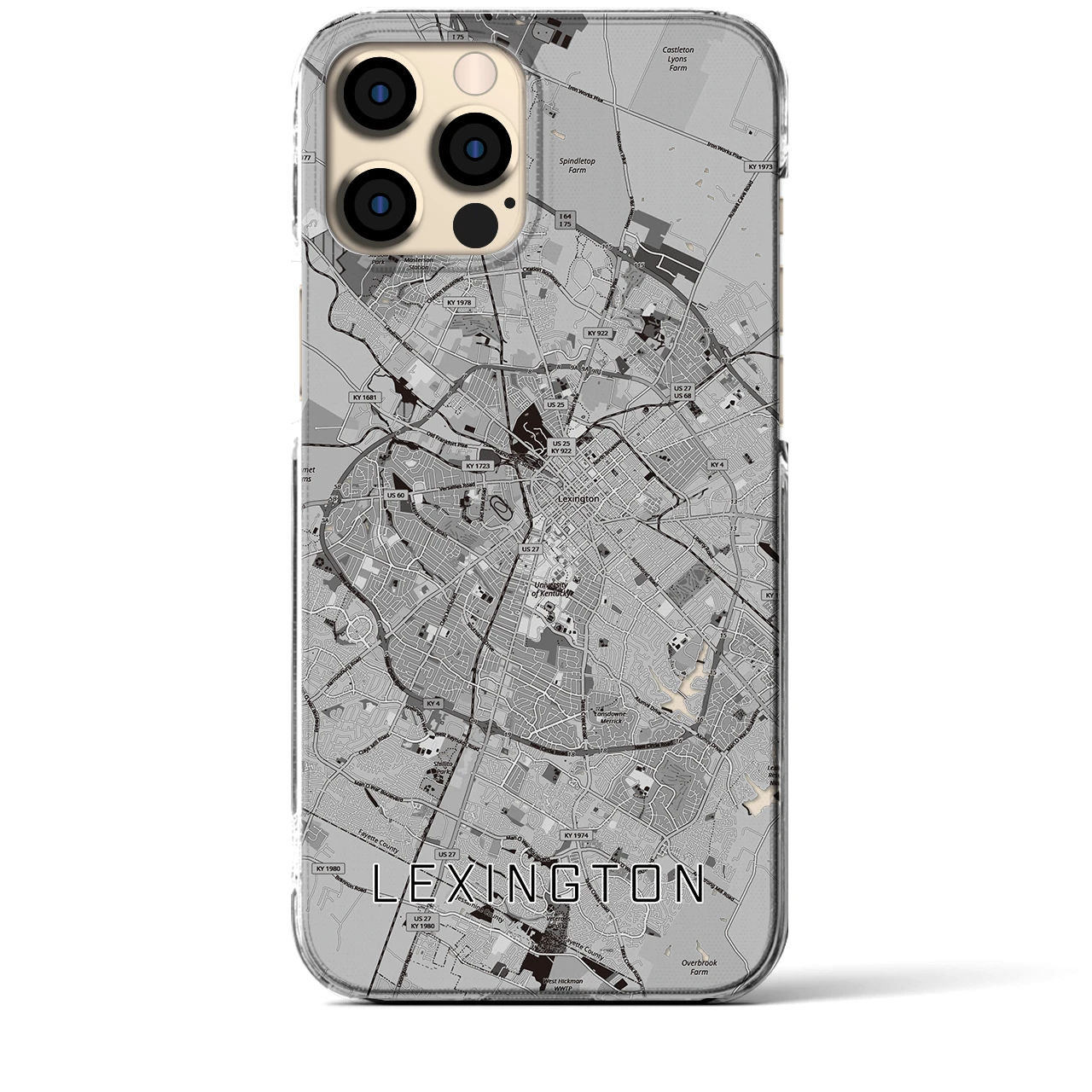 【レキシントン(アメリカ)】地図柄iPhoneケース(クリアタイプ)