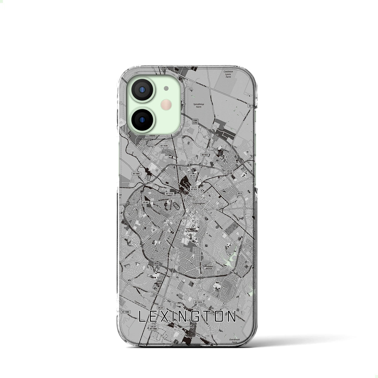 【レキシントン(アメリカ)】地図柄iPhoneケース(クリアタイプ)