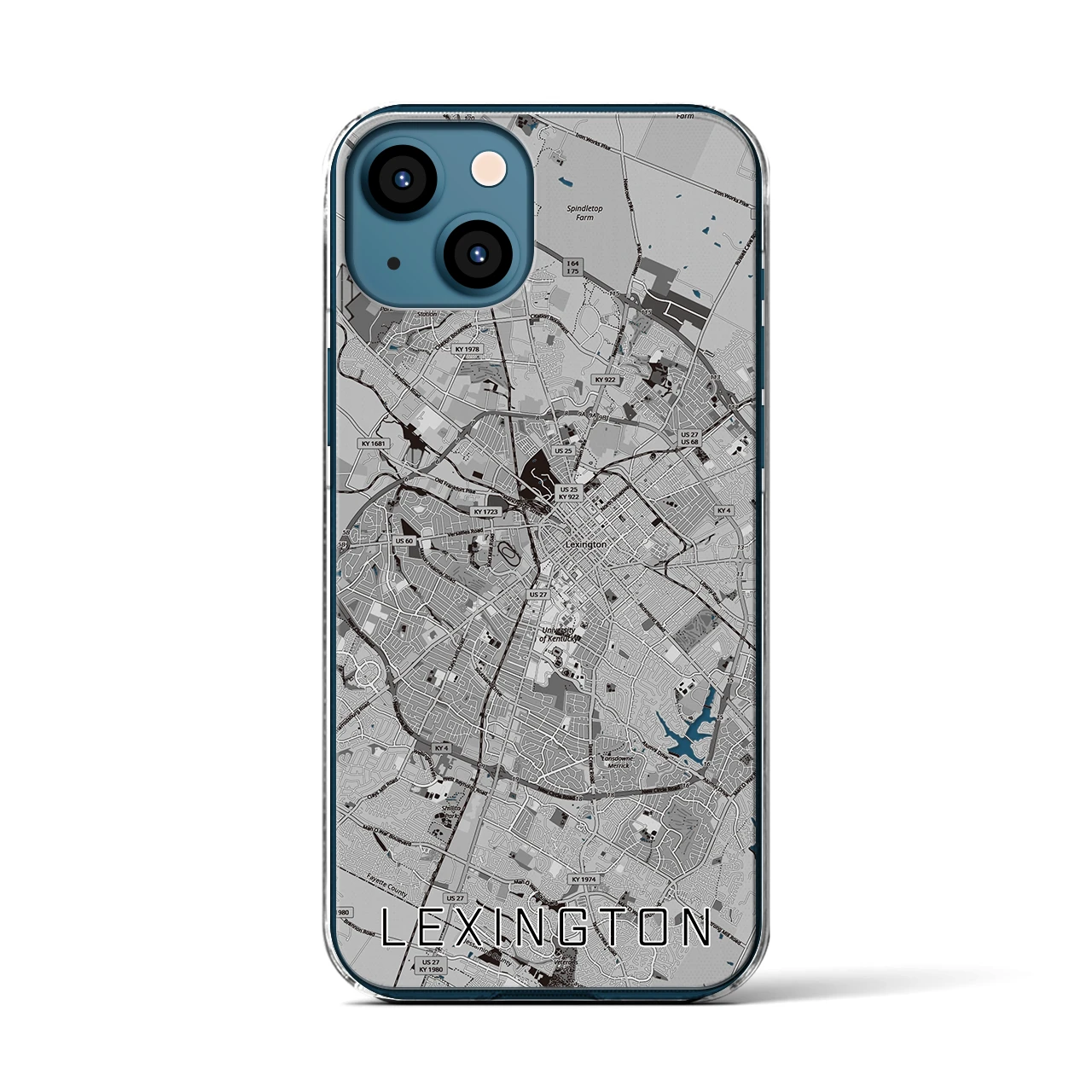 【レキシントン(アメリカ)】地図柄iPhoneケース(クリアタイプ)