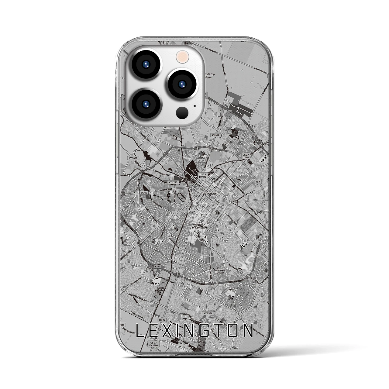 【レキシントン(アメリカ)】地図柄iPhoneケース(クリアタイプ)