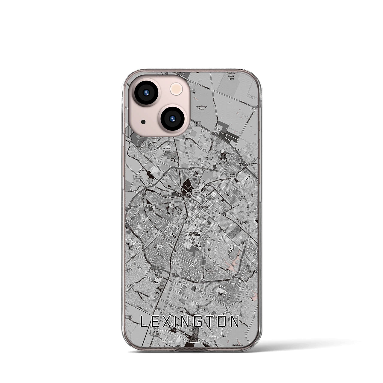 【レキシントン(アメリカ)】地図柄iPhoneケース(クリアタイプ)