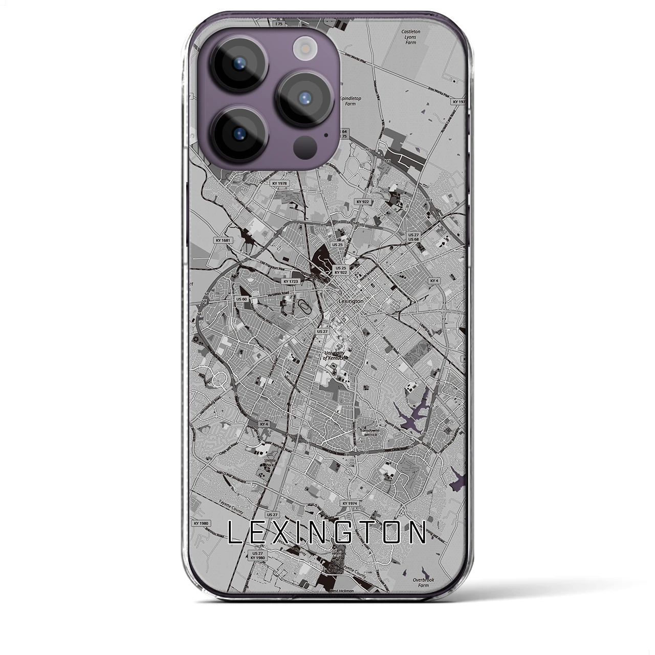 【レキシントン(アメリカ)】地図柄iPhoneケース(クリアタイプ)