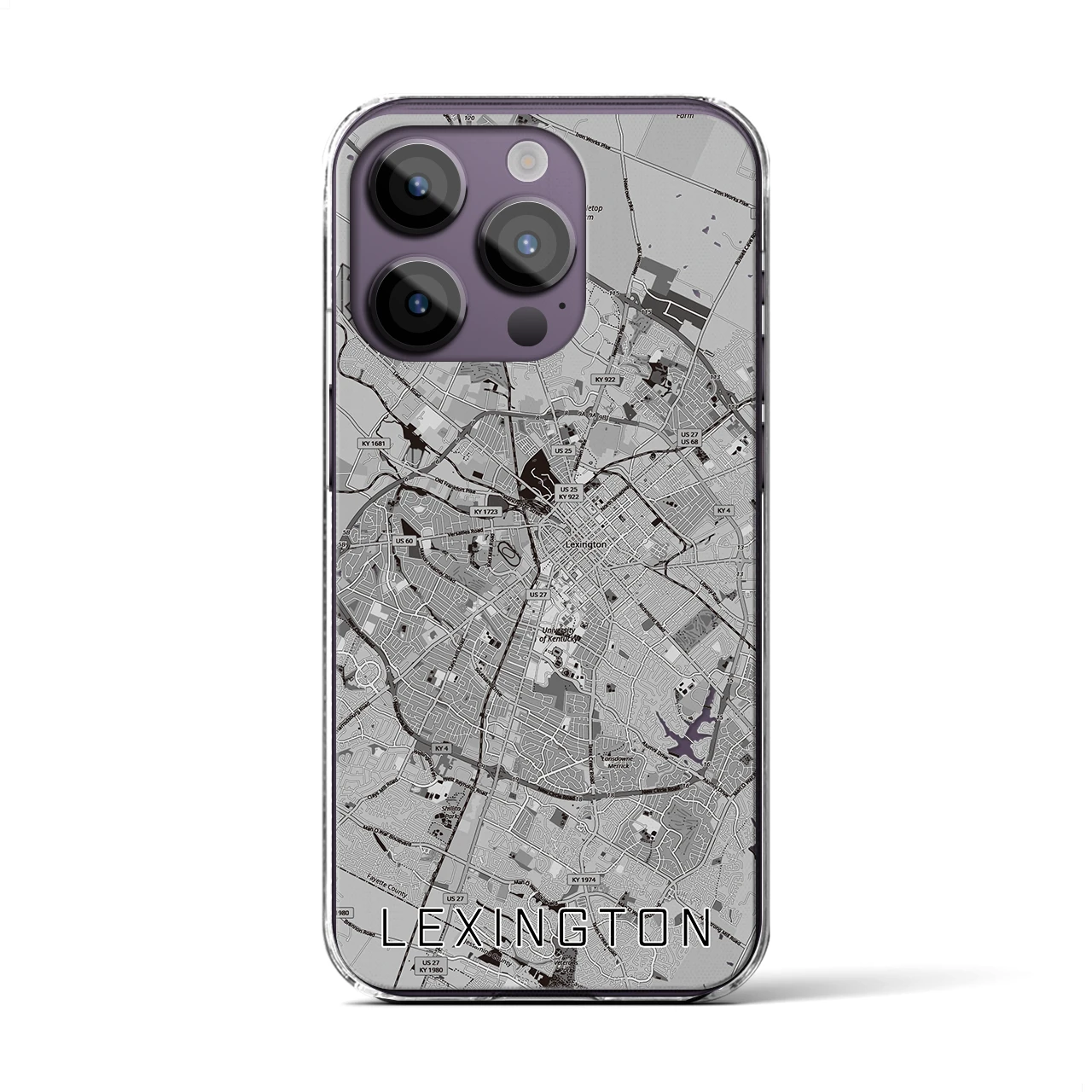 【レキシントン(アメリカ)】地図柄iPhoneケース(クリアタイプ)