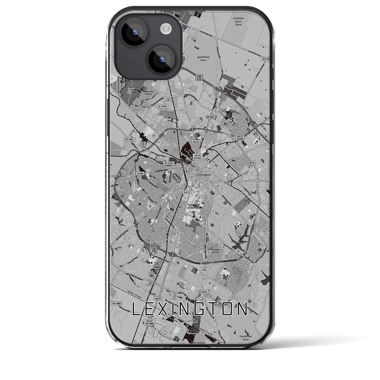 【レキシントン(アメリカ)】地図柄iPhoneケース(クリアタイプ)