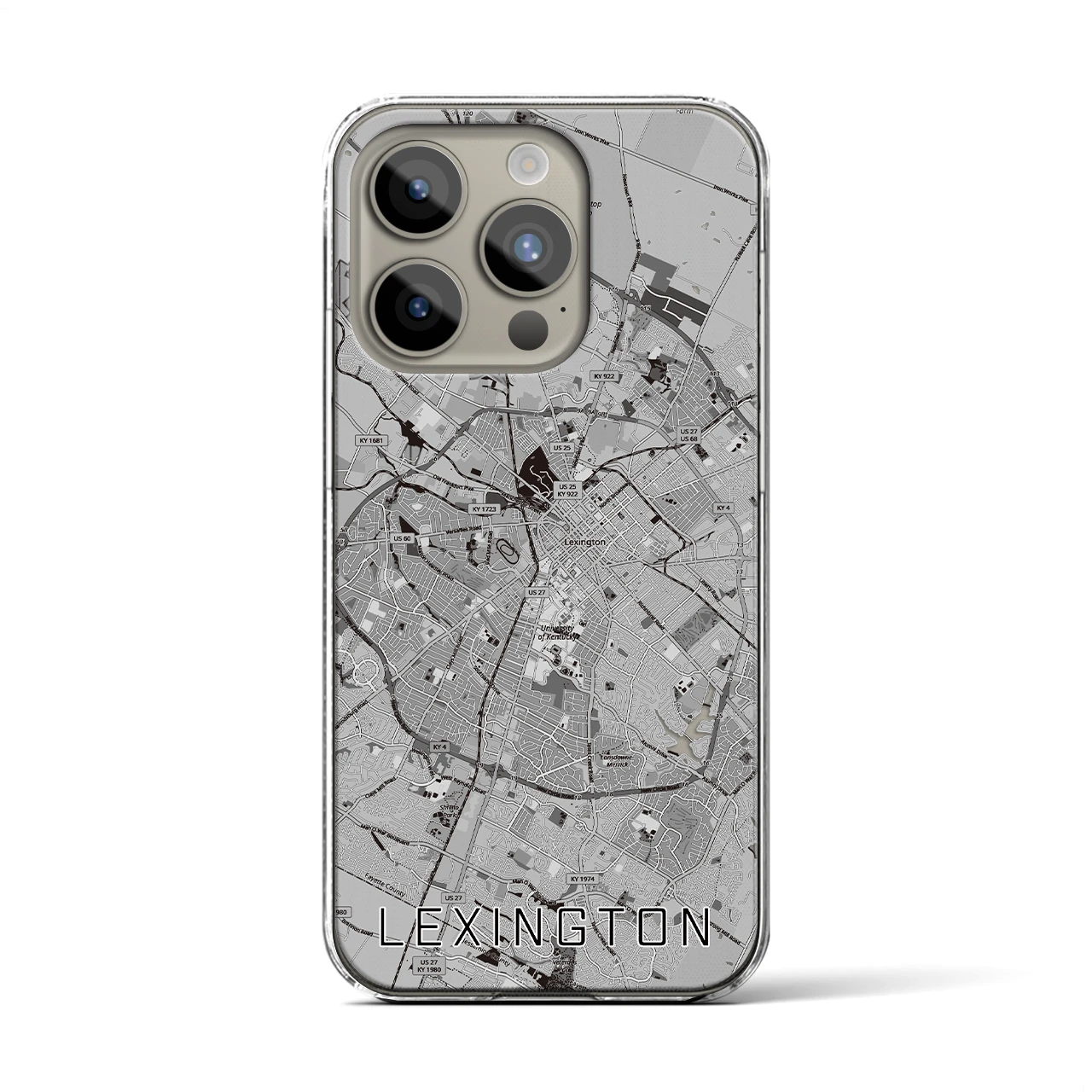 【レキシントン(アメリカ)】地図柄iPhoneケース(クリアタイプ)
