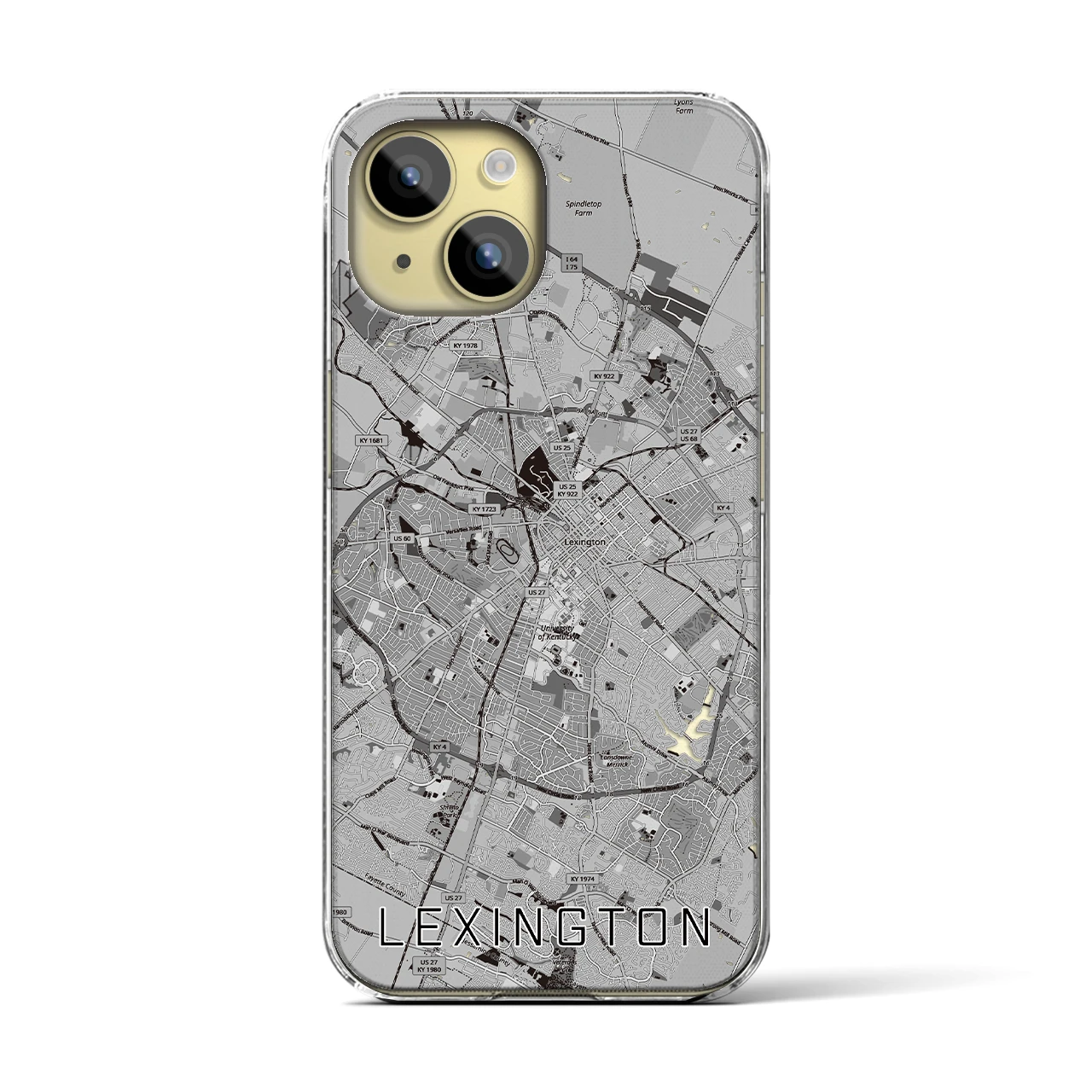【レキシントン(アメリカ)】地図柄iPhoneケース(クリアタイプ)