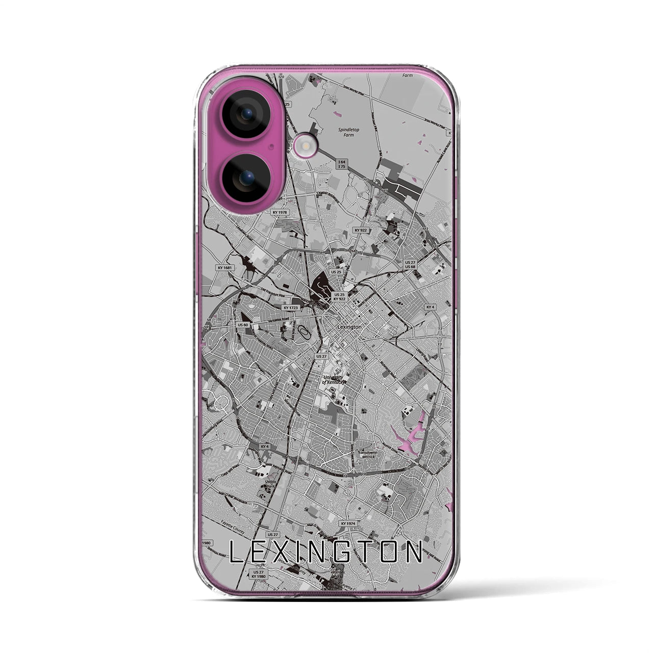 【レキシントン(アメリカ)】地図柄iPhoneケース(クリアタイプ)