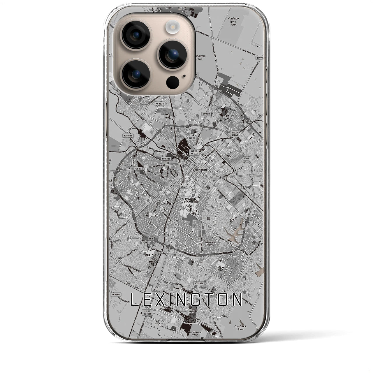 【レキシントン(アメリカ)】地図柄iPhoneケース(クリアタイプ)