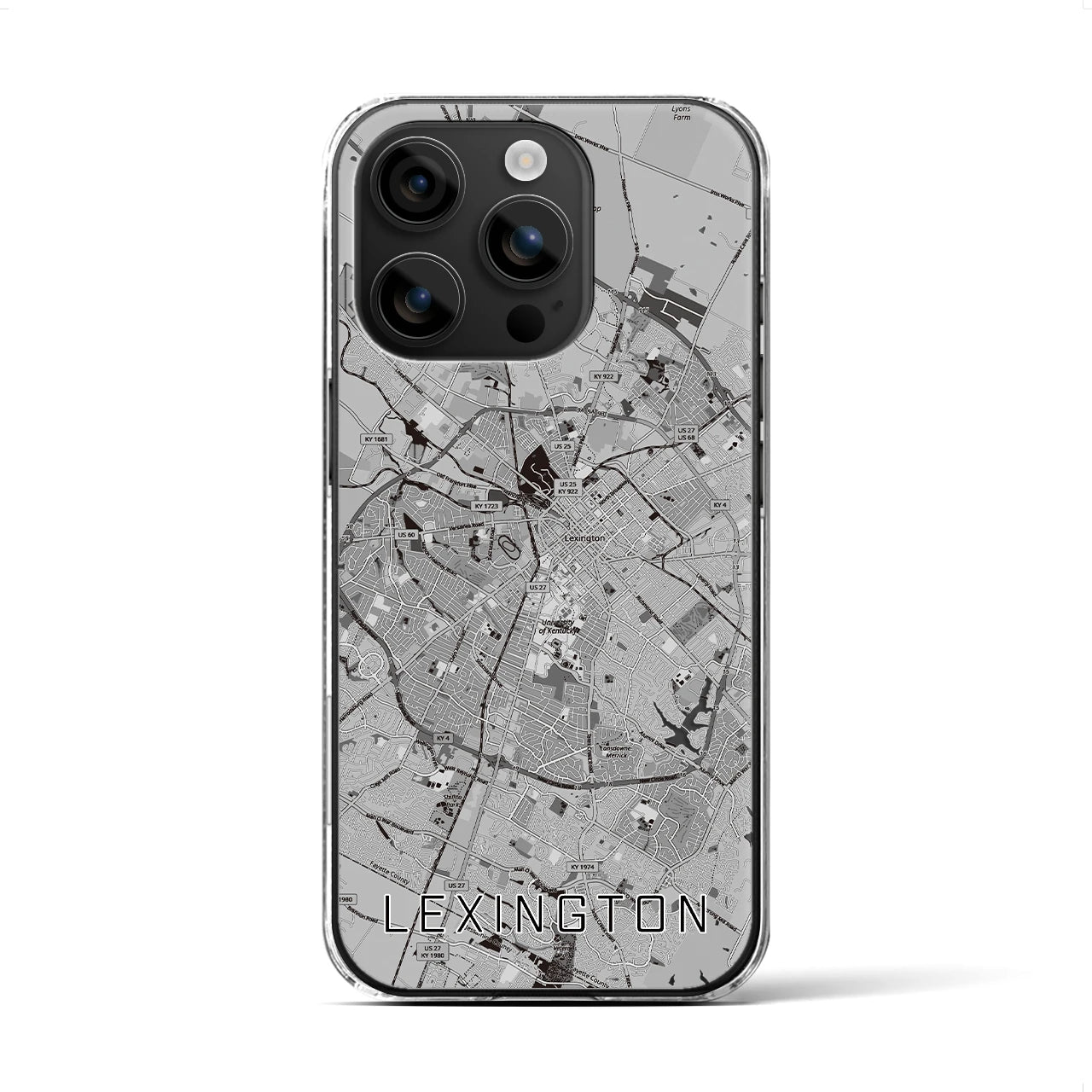 【レキシントン(アメリカ)】地図柄iPhoneケース(クリアタイプ)