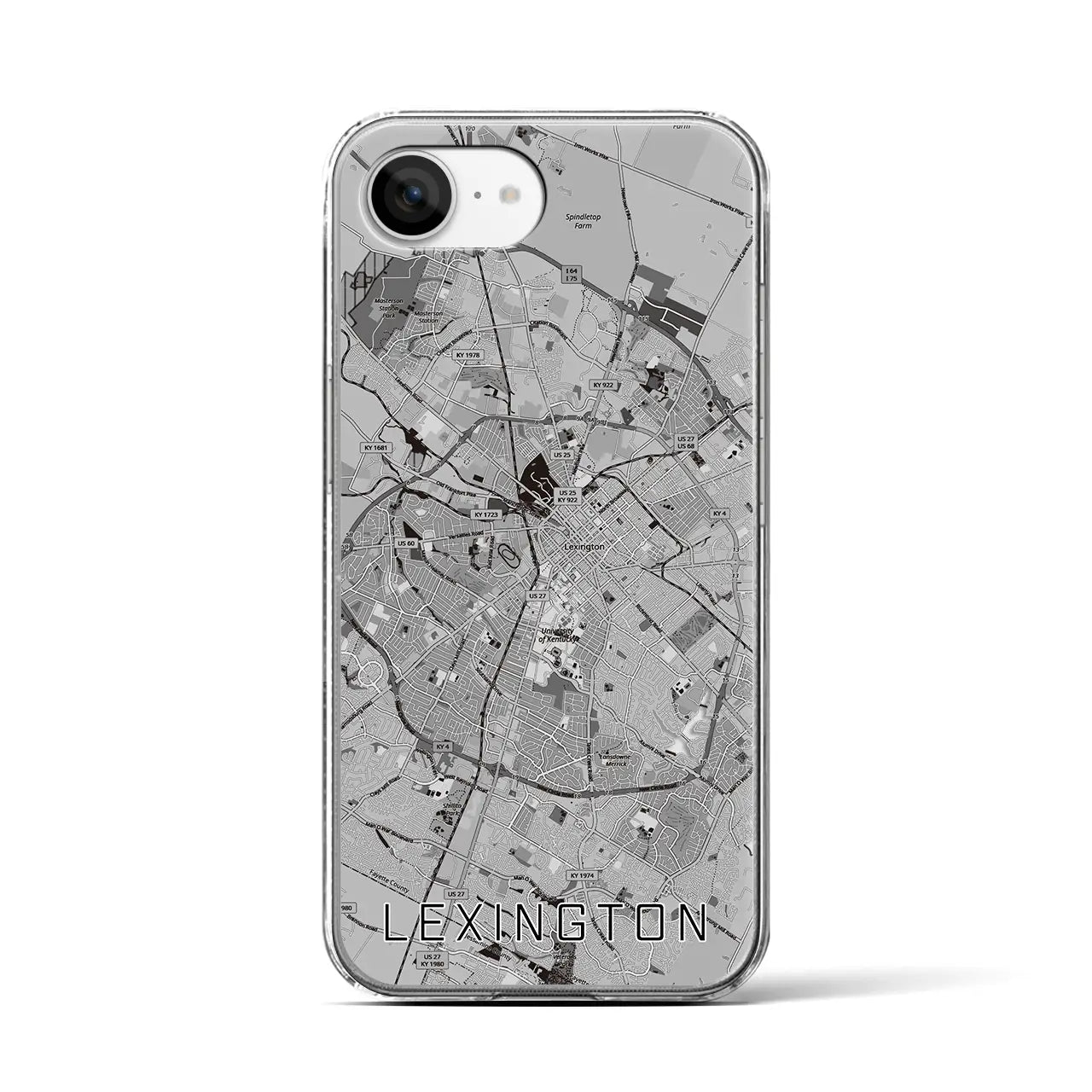 【レキシントン(アメリカ)】地図柄iPhoneケース(クリアタイプ)