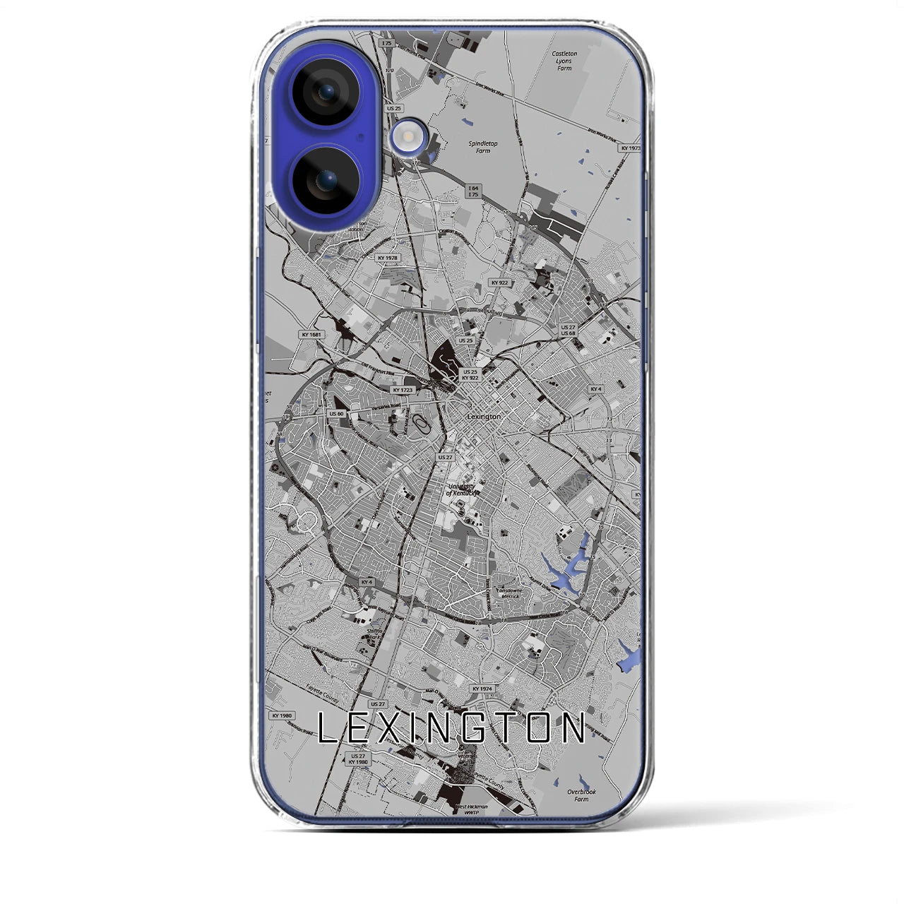 【レキシントン(アメリカ)】地図柄iPhoneケース(クリアタイプ)