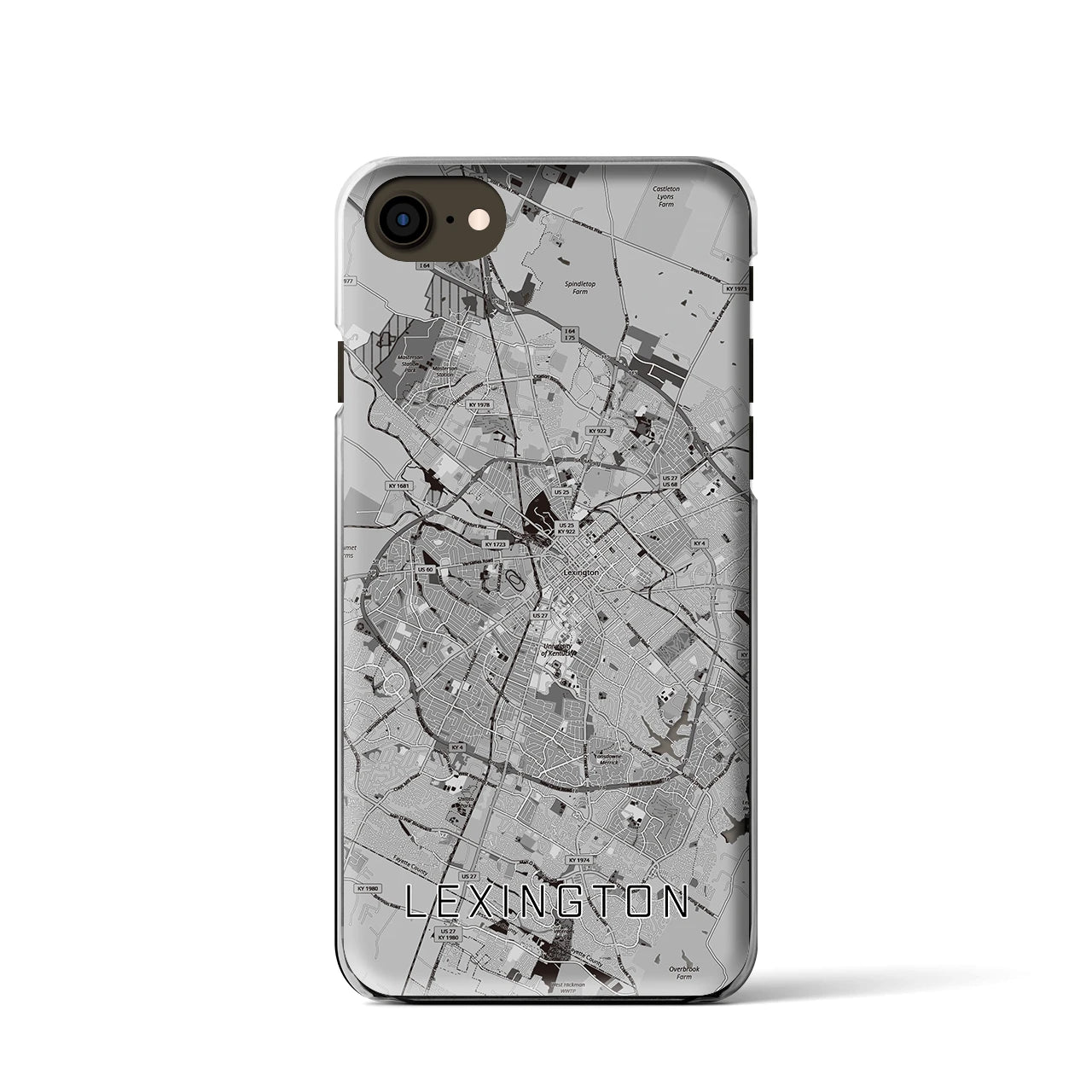 【レキシントン(アメリカ)】地図柄iPhoneケース(クリアタイプ)