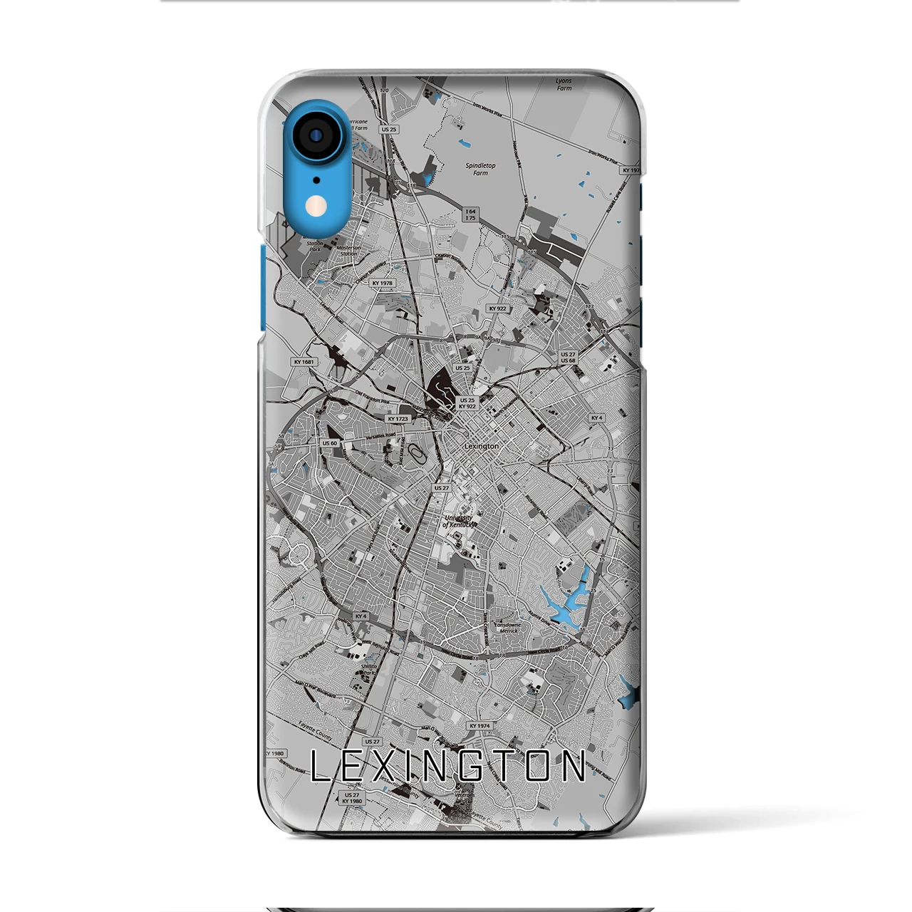 【レキシントン(アメリカ)】地図柄iPhoneケース(クリアタイプ)