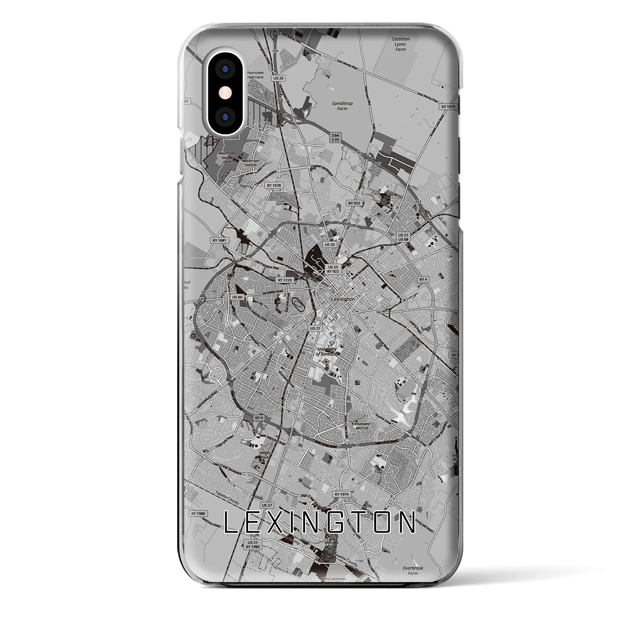 【レキシントン(アメリカ)】地図柄iPhoneケース(クリアタイプ)