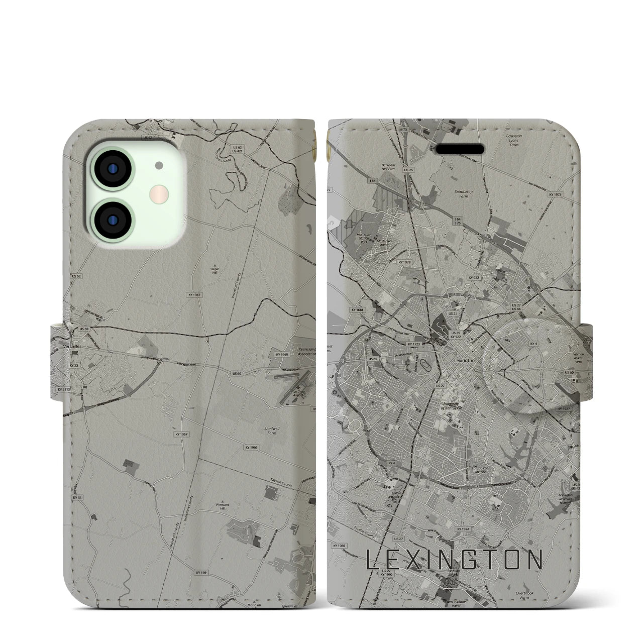 【レキシントン(アメリカ)】地図柄iPhoneケース(手帳タイプ)