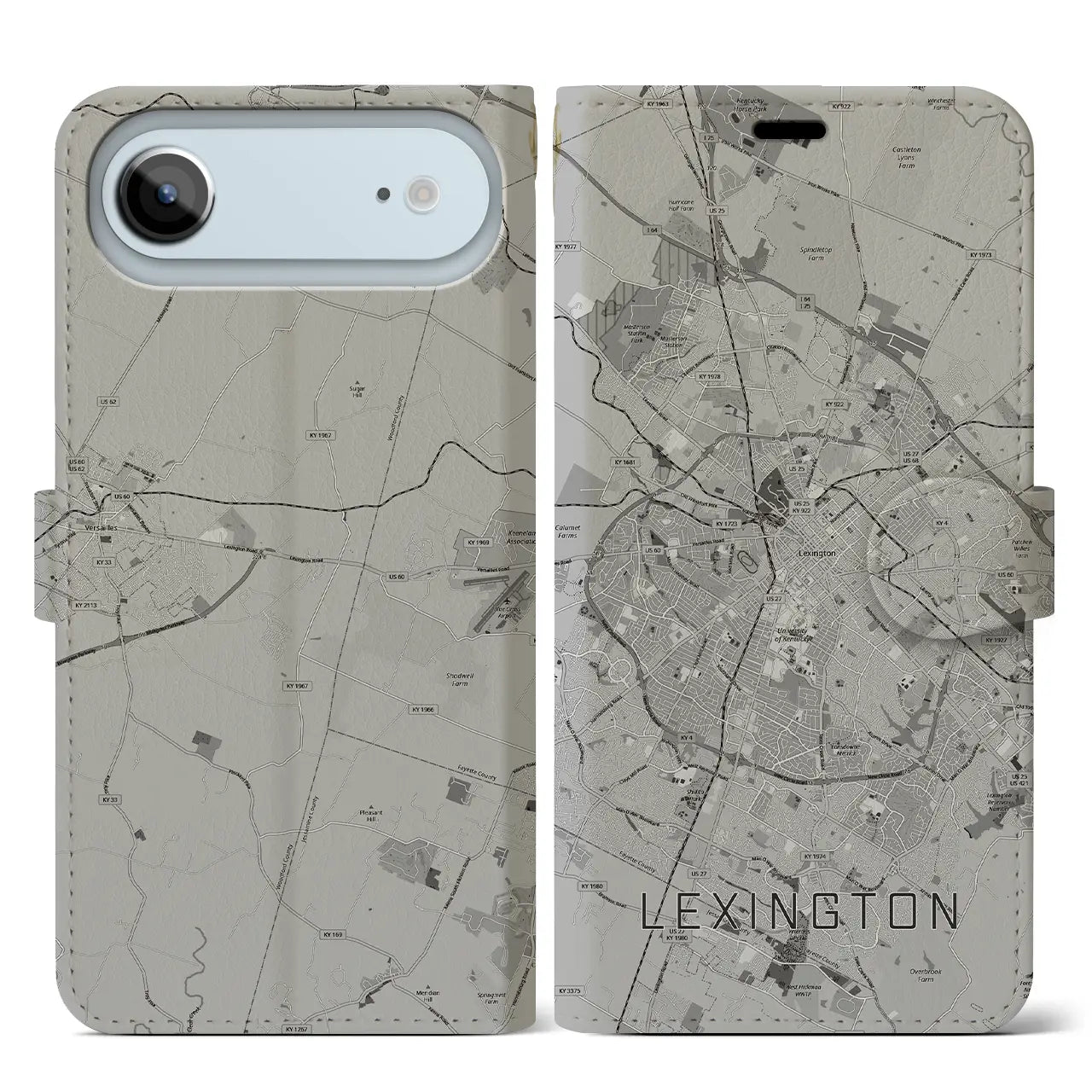 【レキシントン(アメリカ)】地図柄iPhoneケース(手帳タイプ)