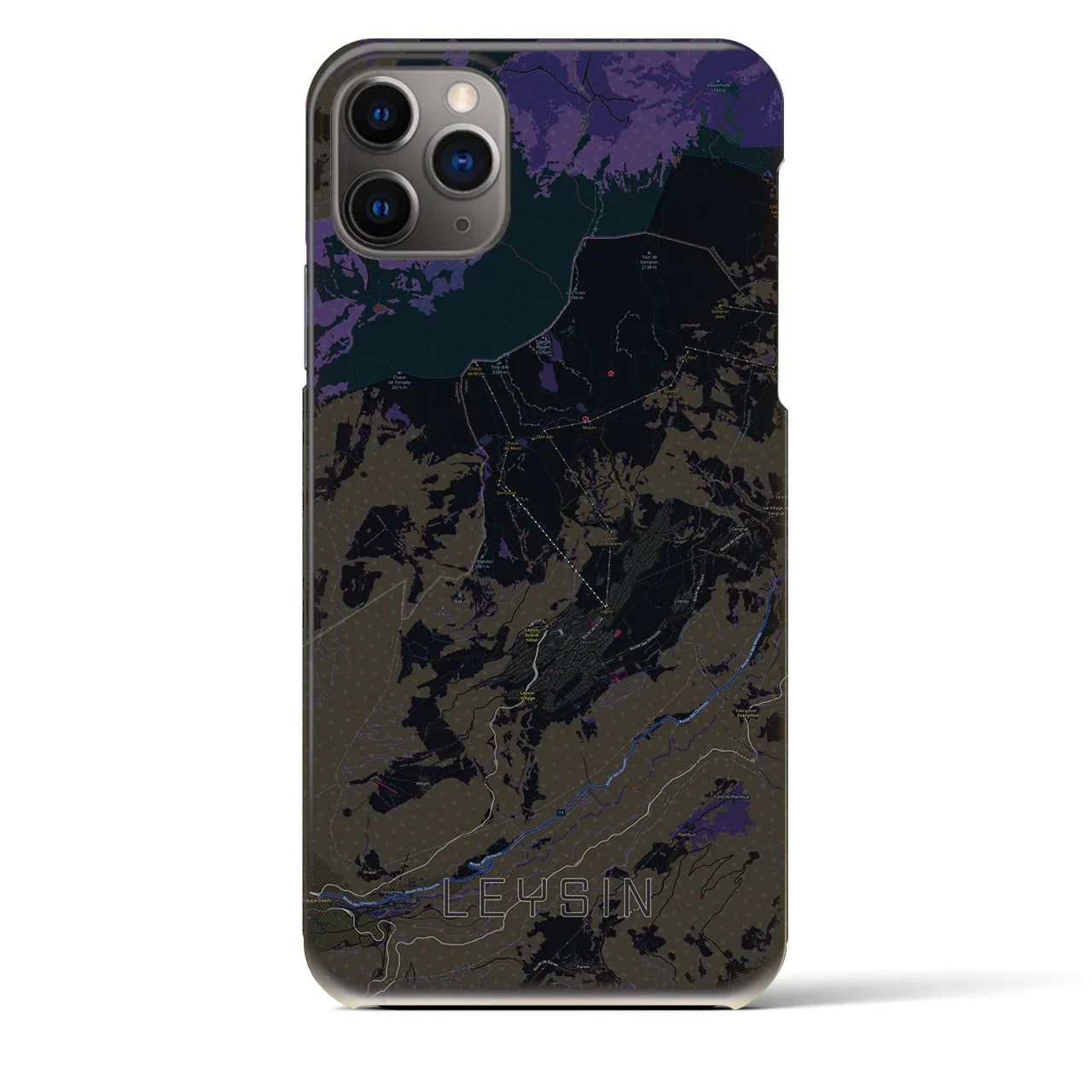 【レザン(スイス)】地図柄iPhoneケース(バックカバータイプ)