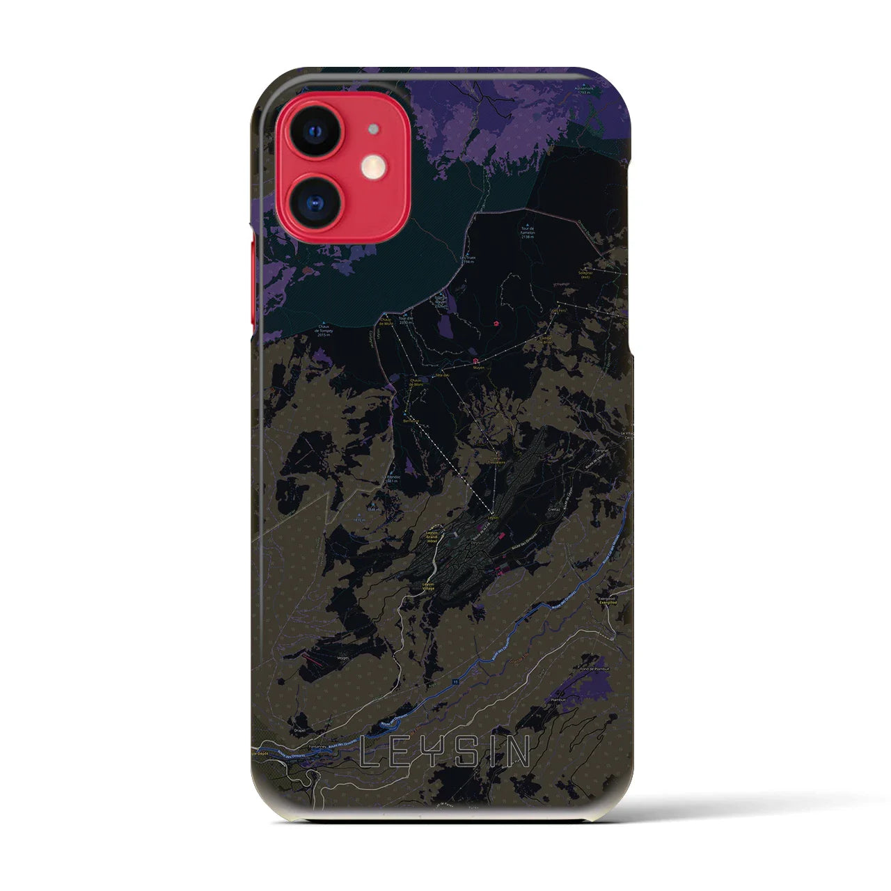 【レザン(スイス)】地図柄iPhoneケース(バックカバータイプ)
