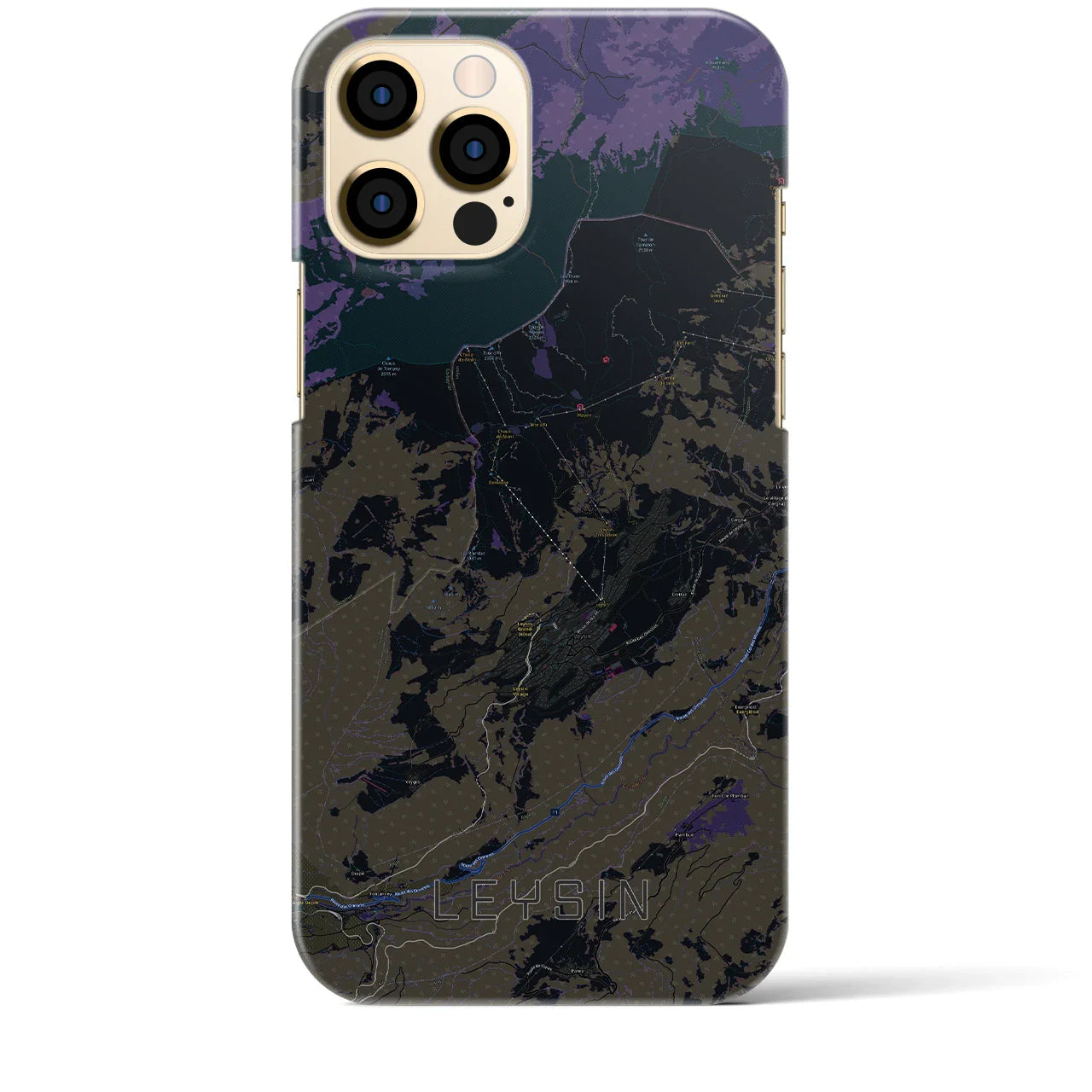 【レザン(スイス)】地図柄iPhoneケース(バックカバータイプ)