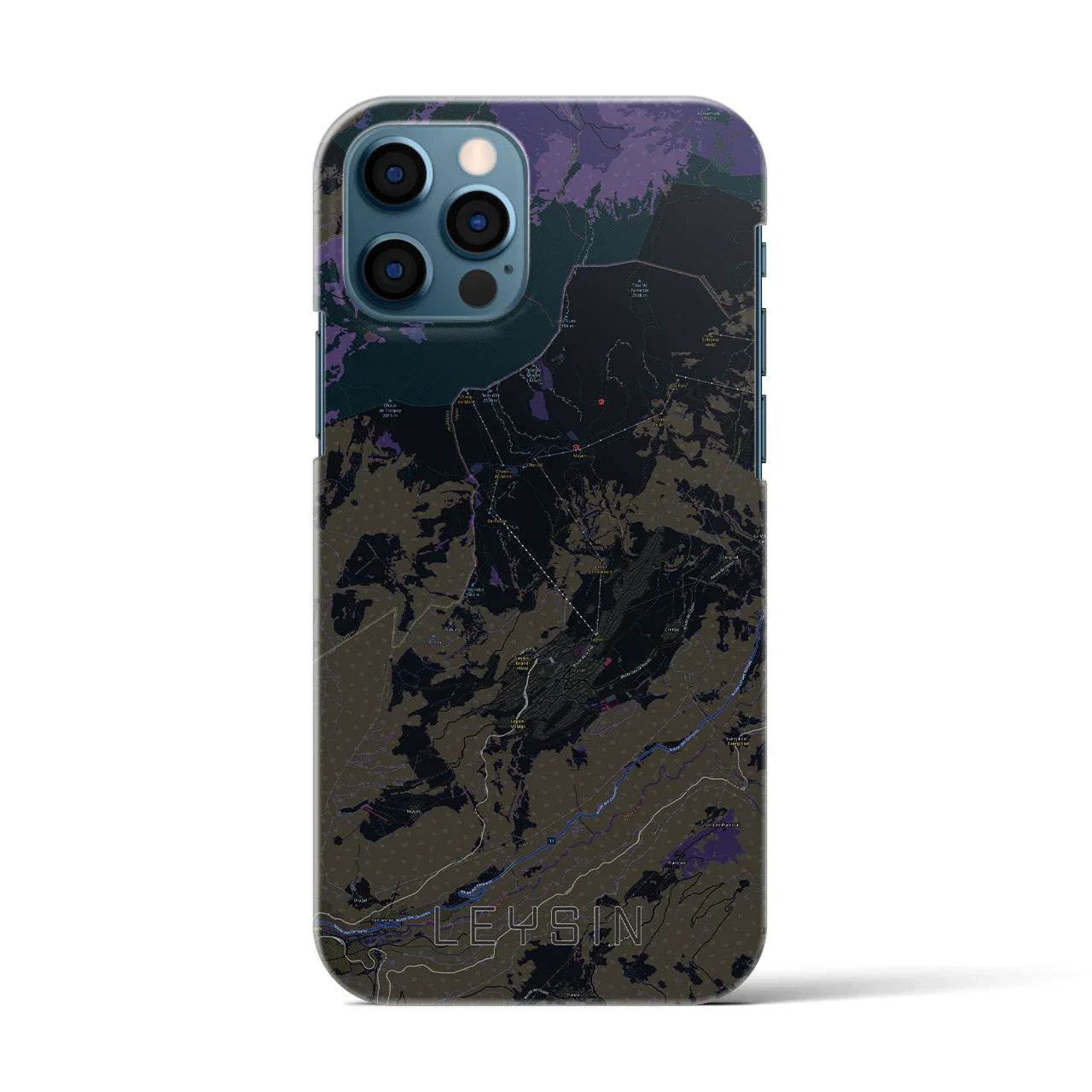 【レザン(スイス)】地図柄iPhoneケース(バックカバータイプ)