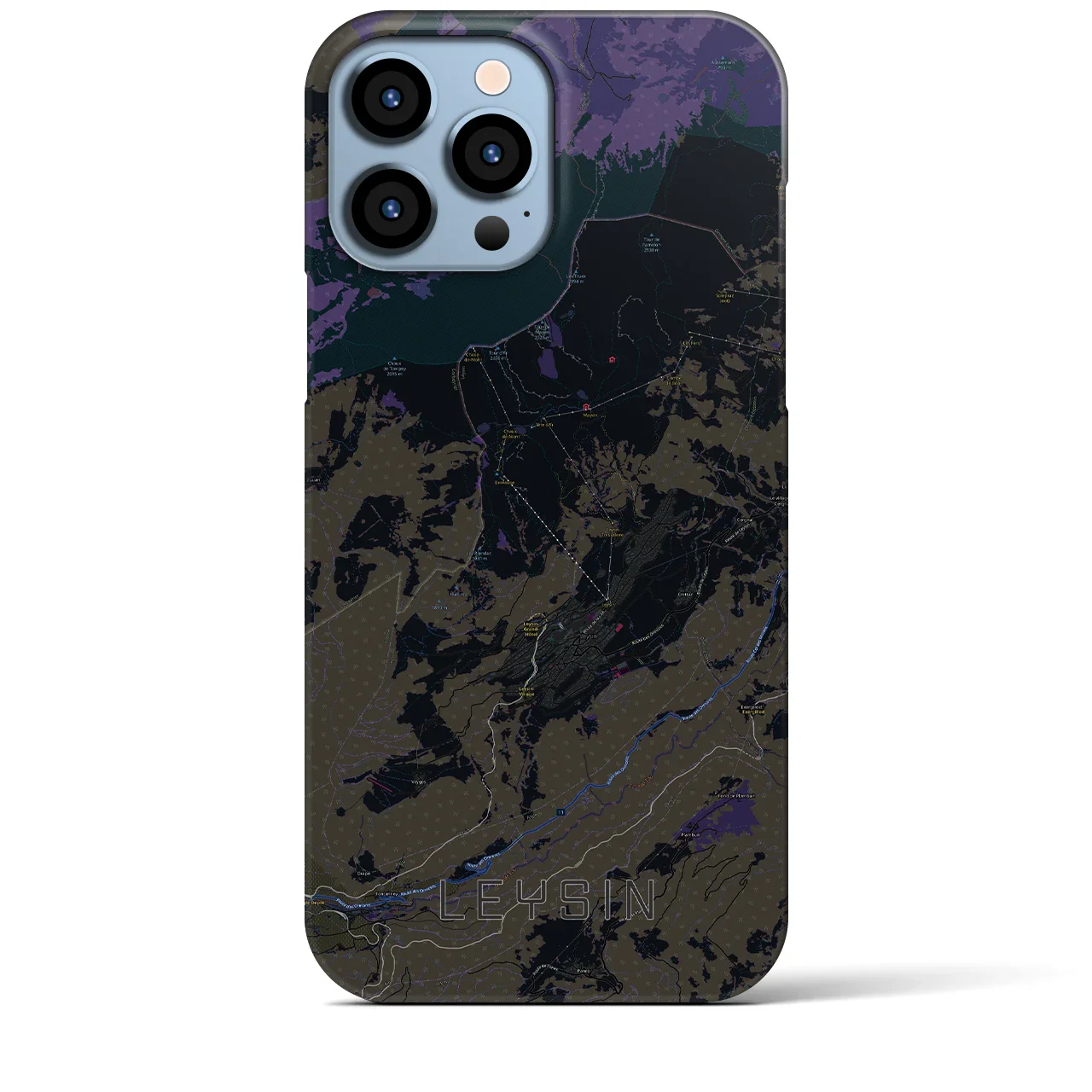 【レザン(スイス)】地図柄iPhoneケース(バックカバータイプ)