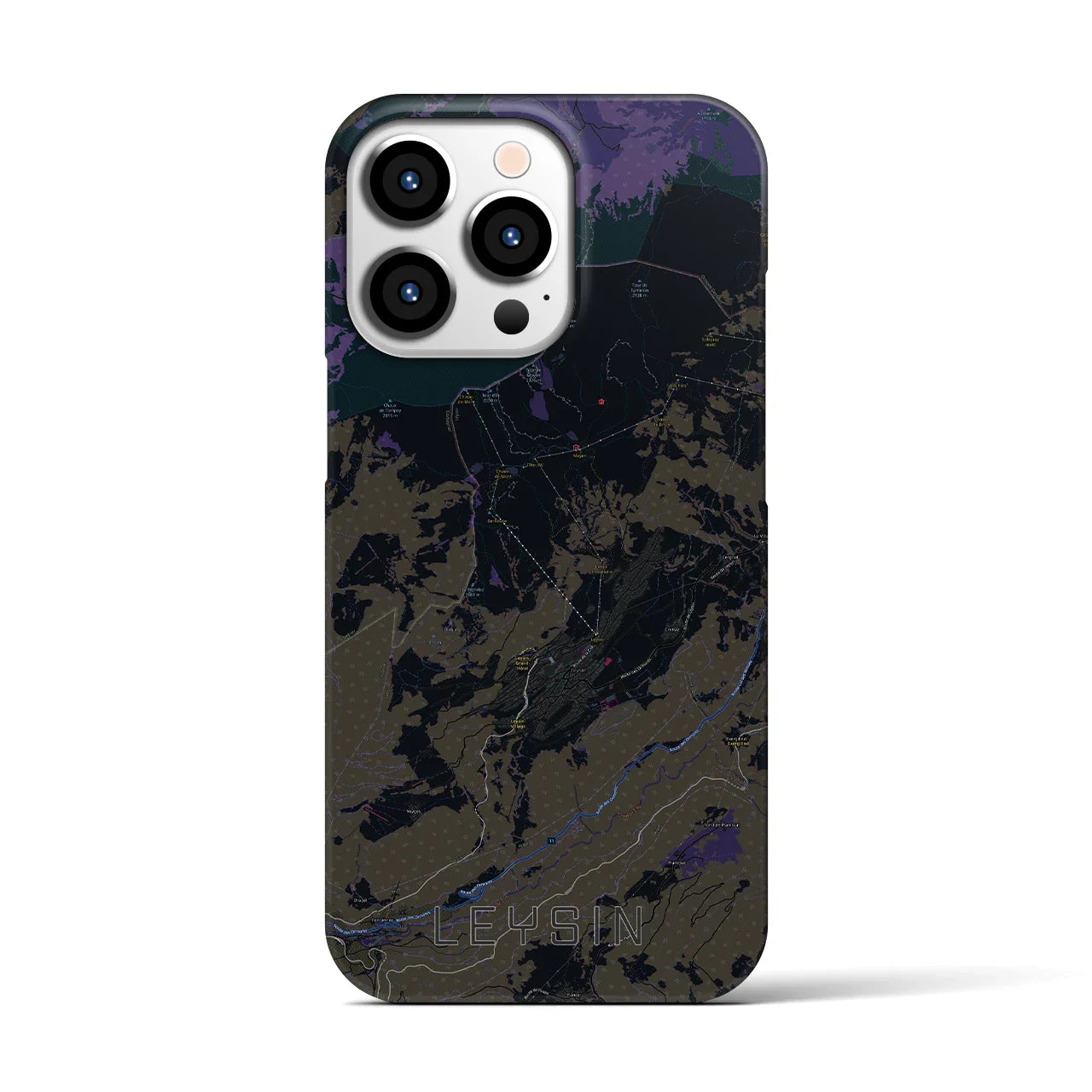 【レザン(スイス)】地図柄iPhoneケース(バックカバータイプ)