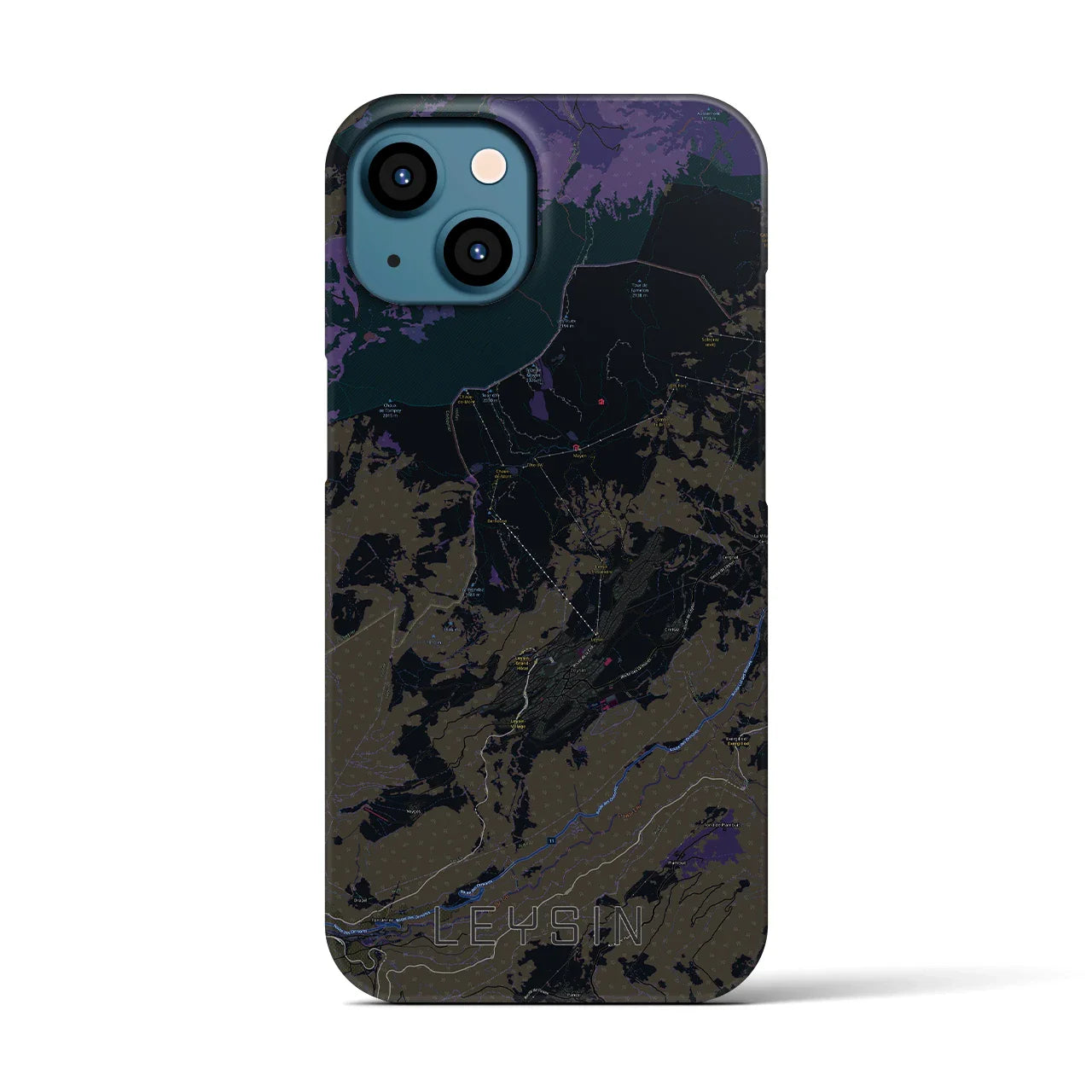 【レザン(スイス)】地図柄iPhoneケース(バックカバータイプ)