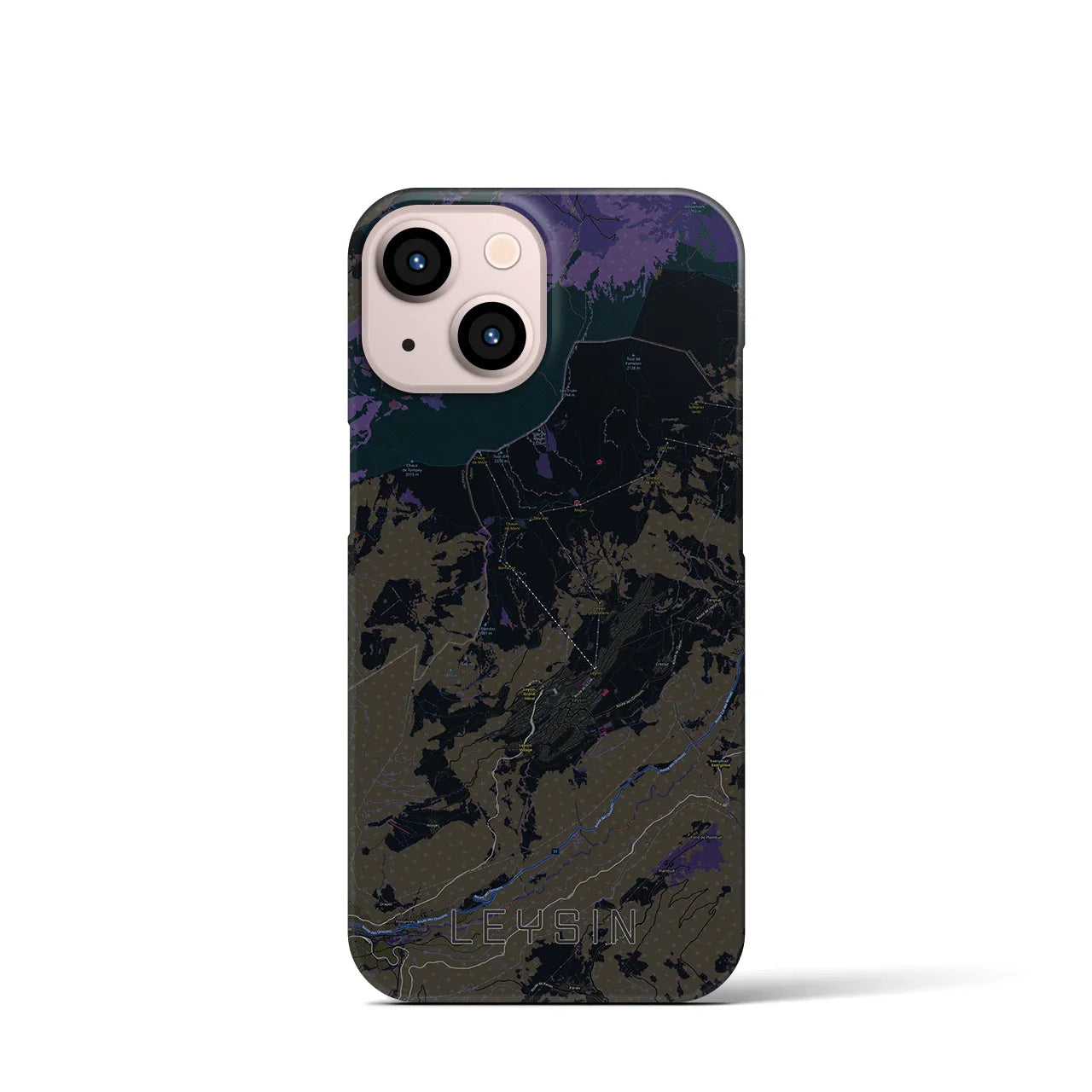 【レザン(スイス)】地図柄iPhoneケース(バックカバータイプ)