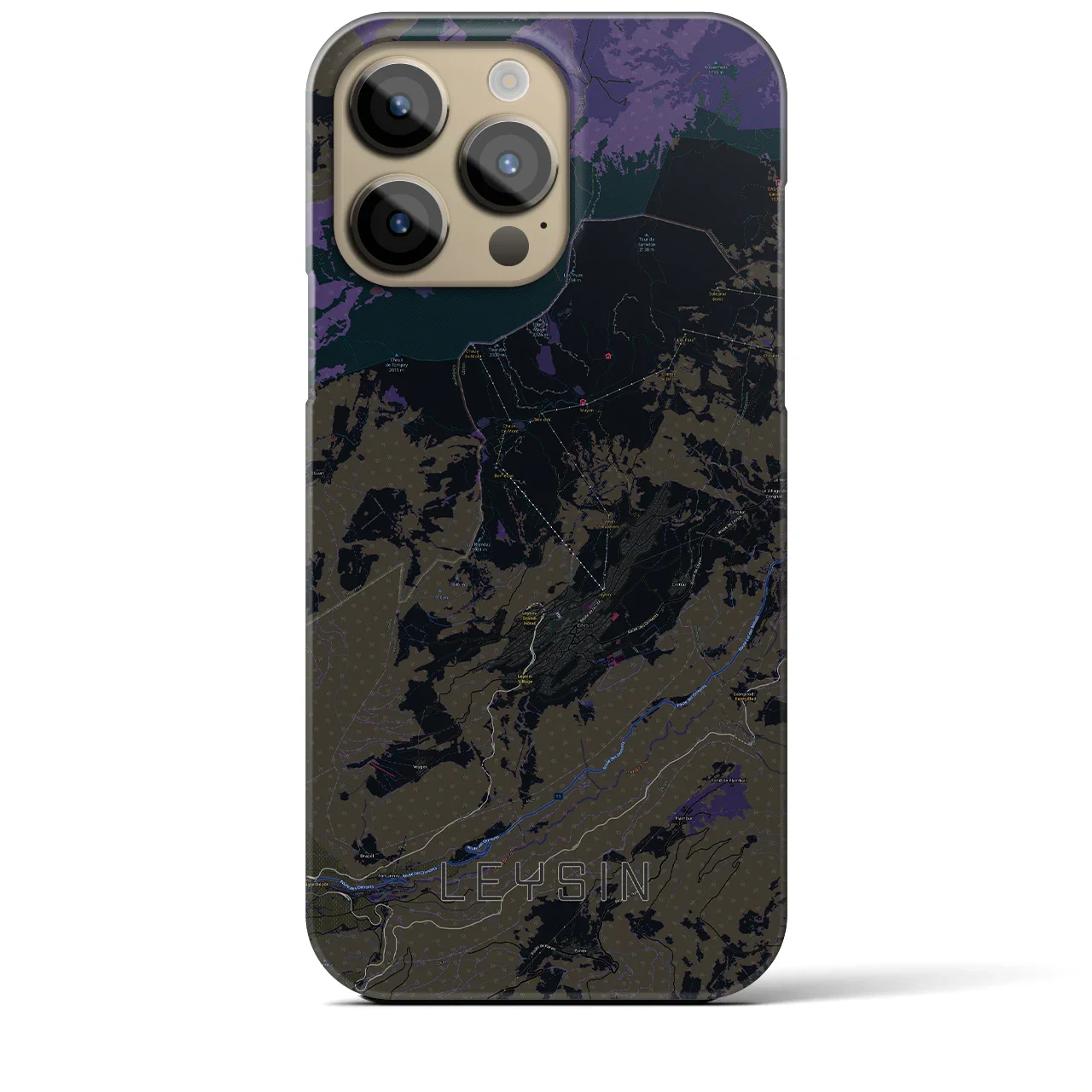 【レザン(スイス)】地図柄iPhoneケース(バックカバータイプ)