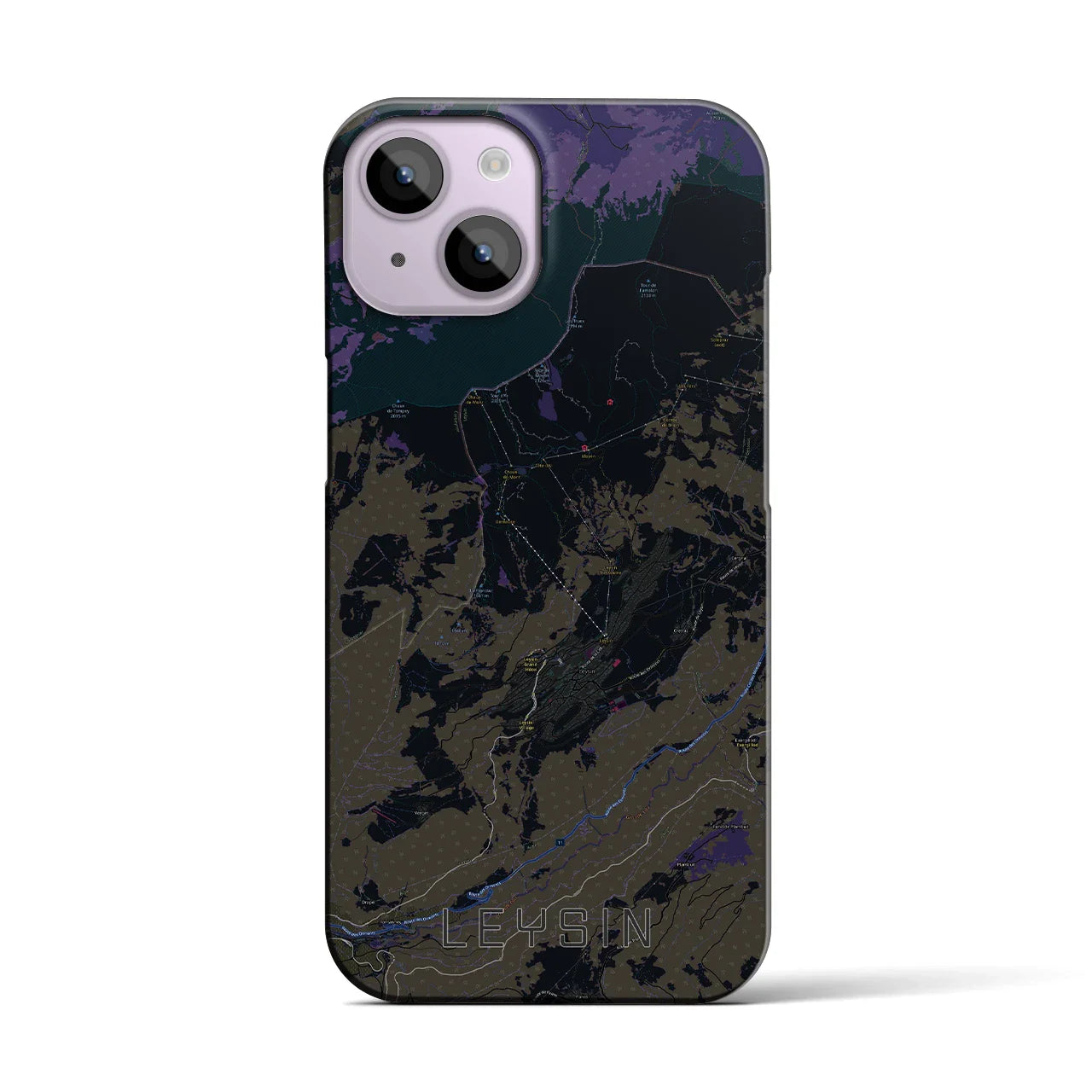 【レザン(スイス)】地図柄iPhoneケース(バックカバータイプ)